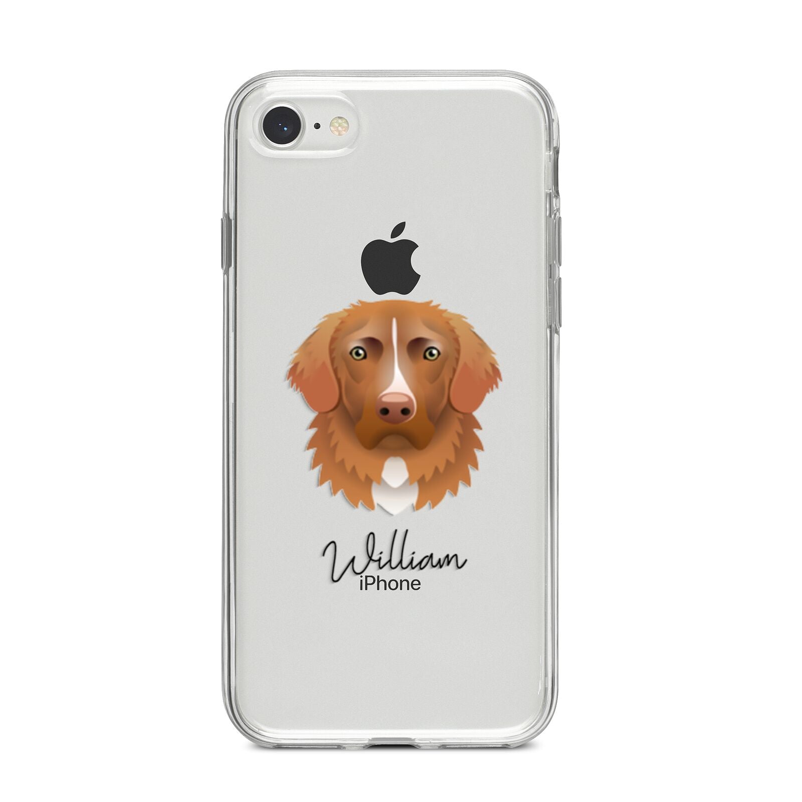 Nova Scotia Duck Tolling Retriever Personalised iPhone 8 Bumper Case on Silver iPhone