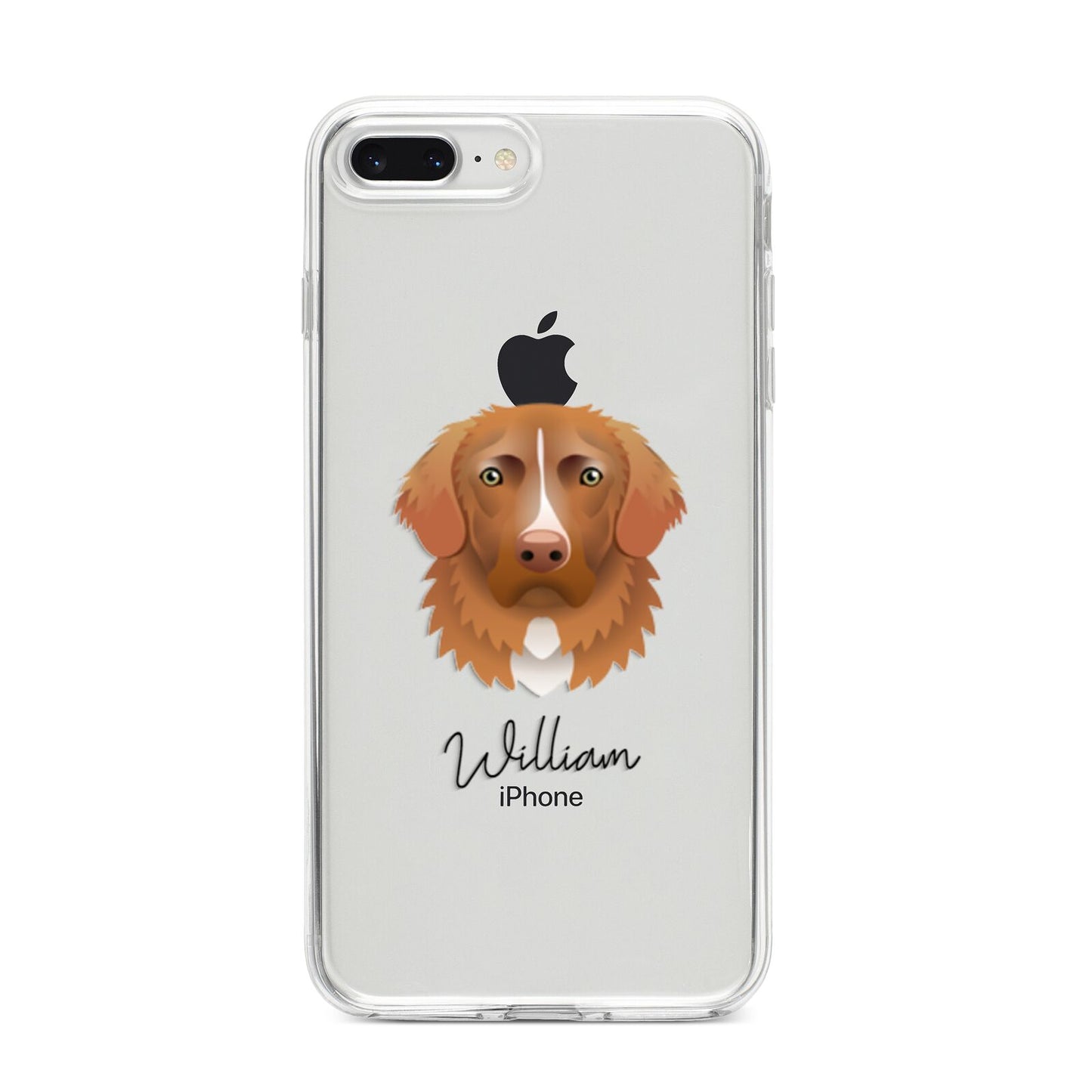 Nova Scotia Duck Tolling Retriever Personalised iPhone 8 Plus Bumper Case on Silver iPhone