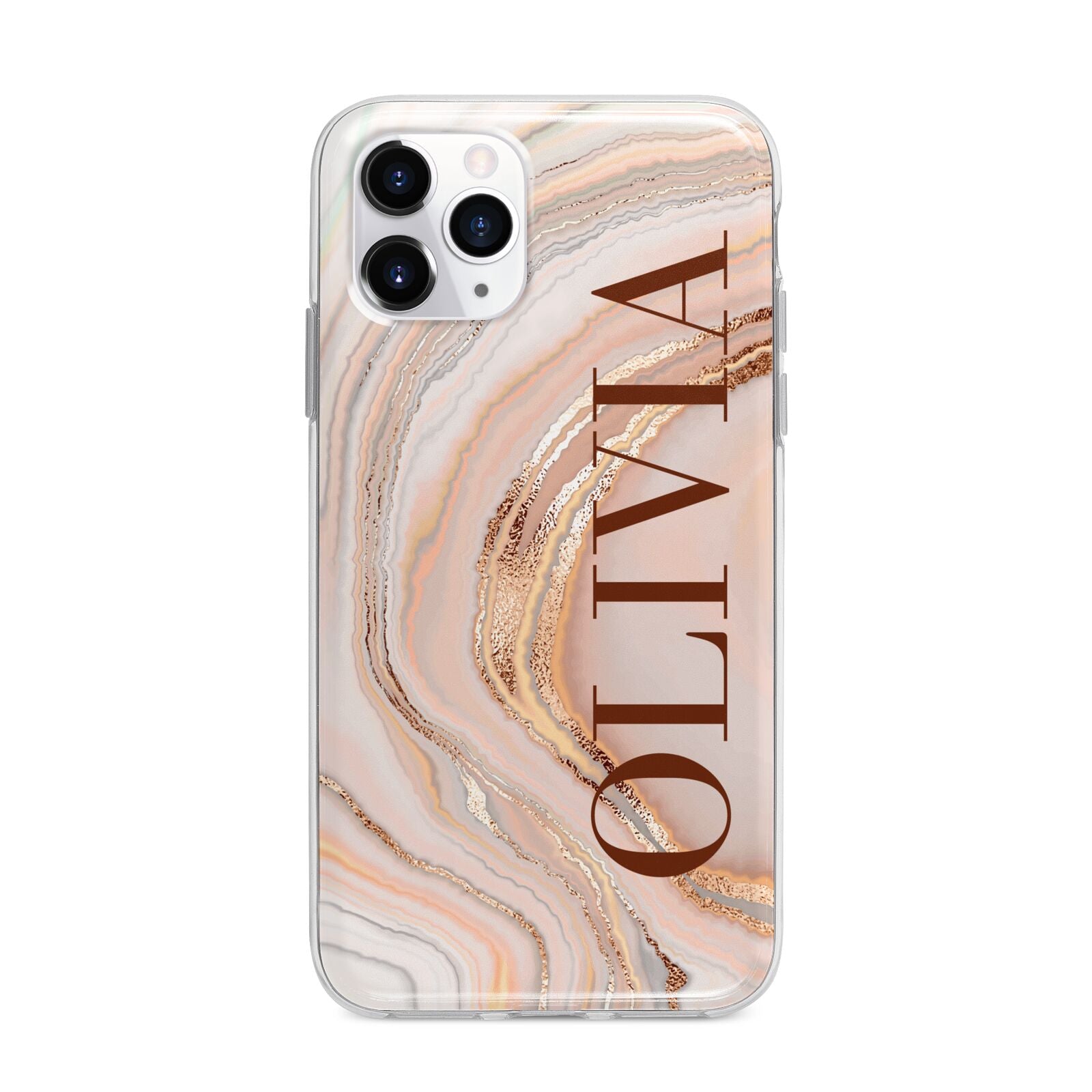 Nude Agate Apple iPhone 11 Pro Max in Silver with Bumper Case