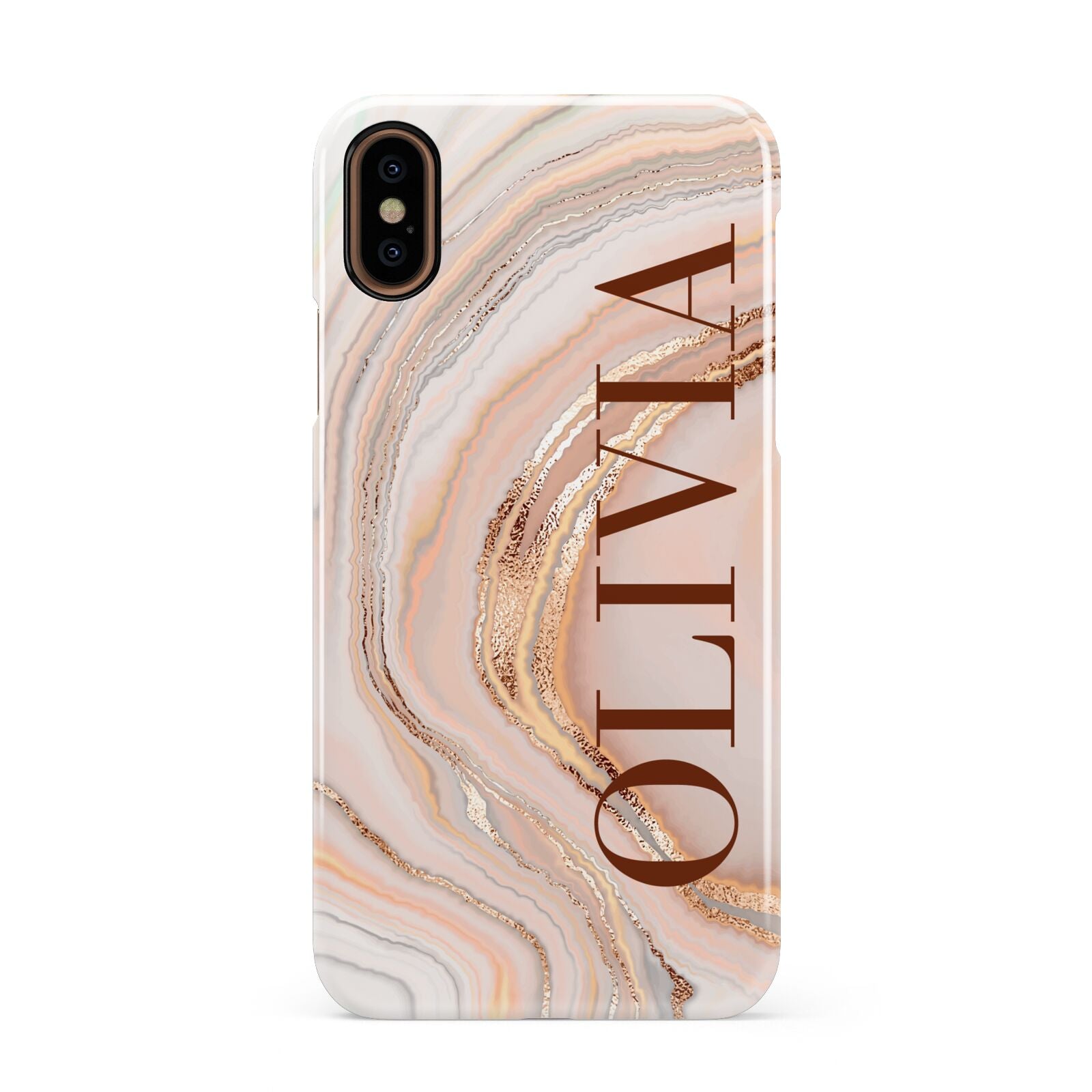 Nude Agate Apple iPhone XS 3D Snap Case