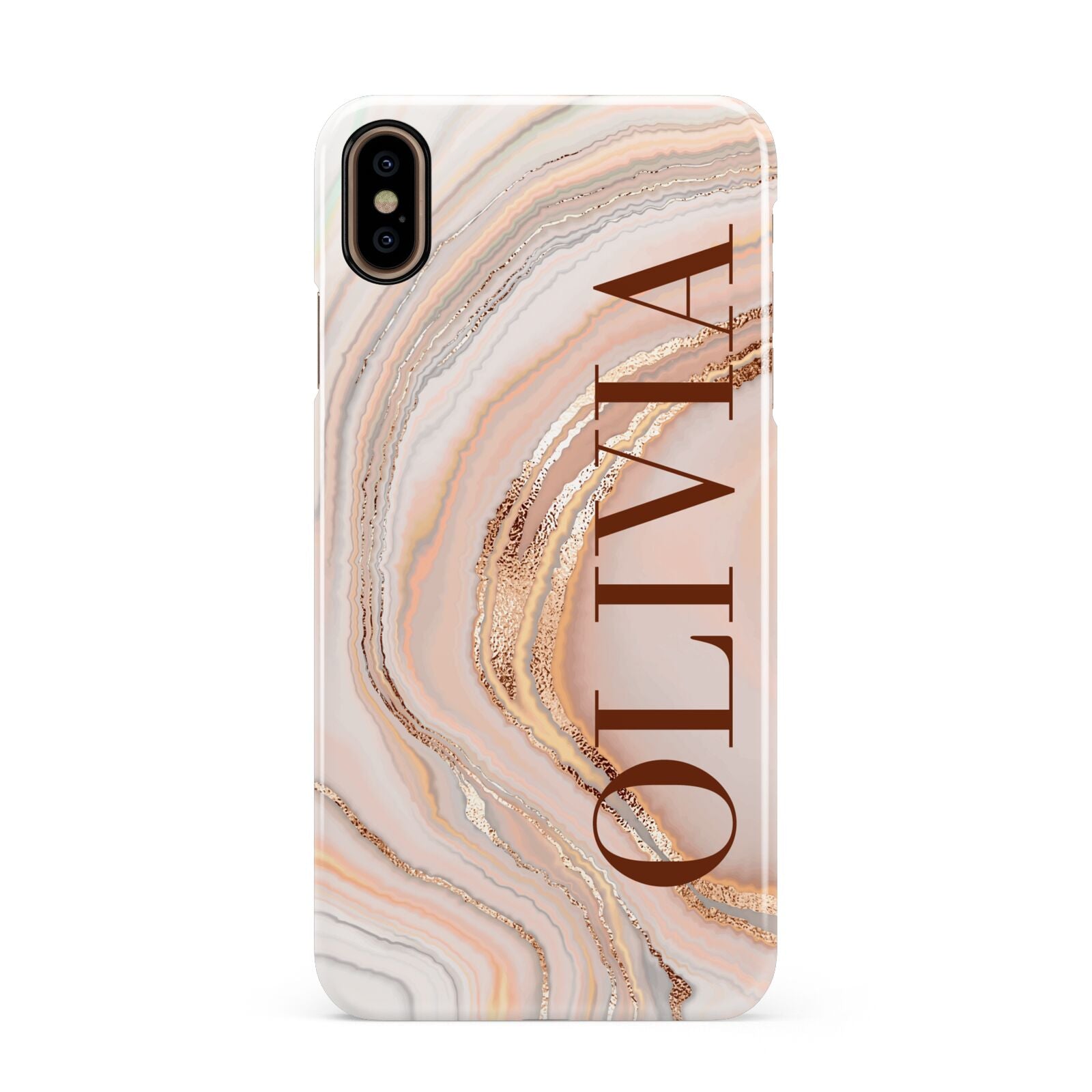 Nude Agate Apple iPhone Xs Max 3D Snap Case