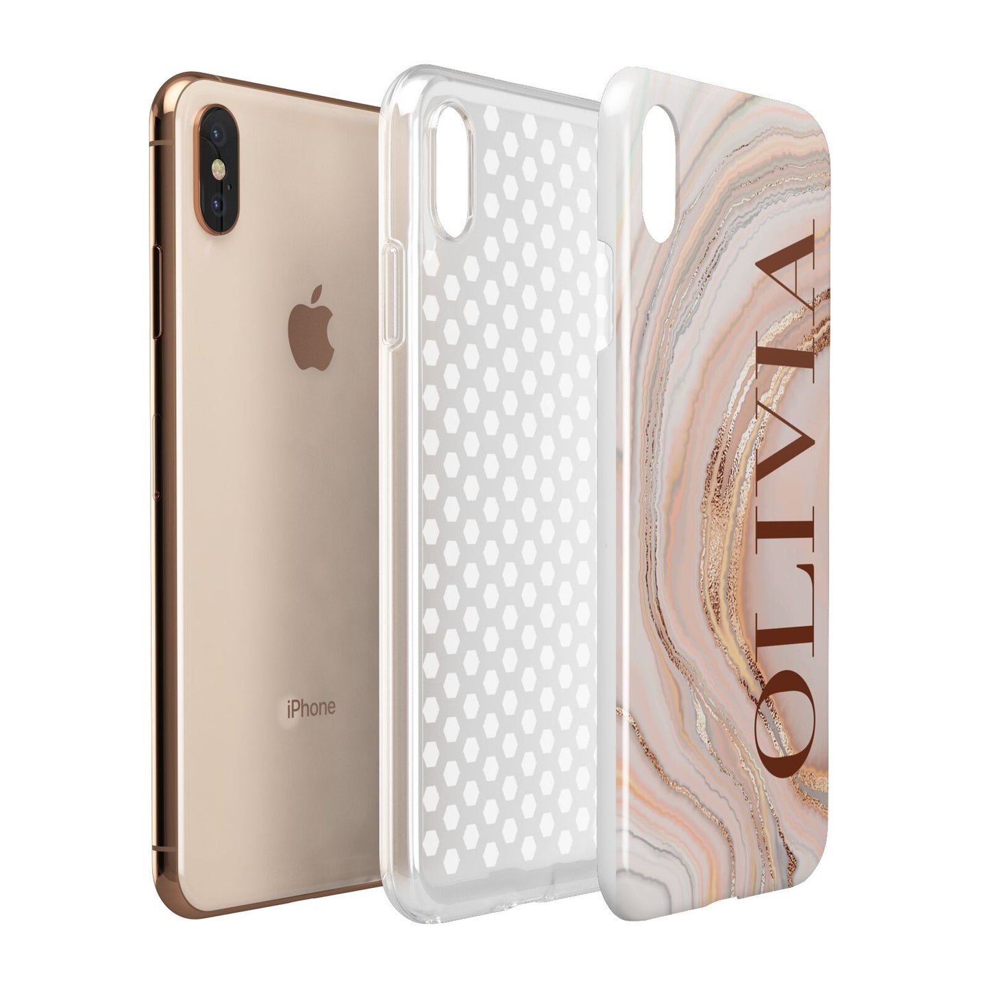 Nude Agate Apple iPhone Xs Max 3D Tough Case Expanded View