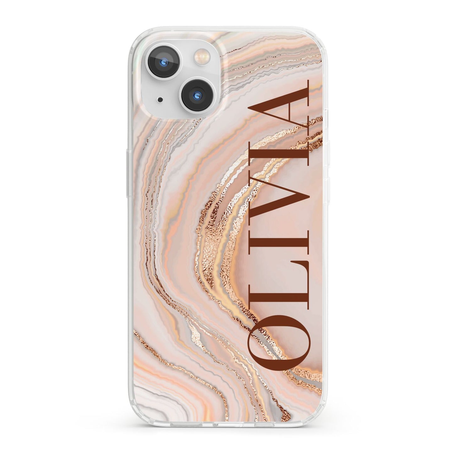 Nude Agate iPhone 13 Clear Bumper Case