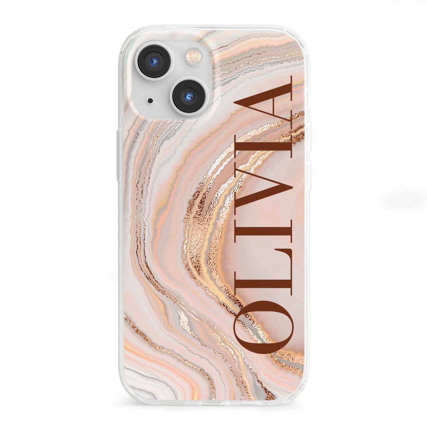 Nude Agate iPhone 13 Mini Clear Bumper Case