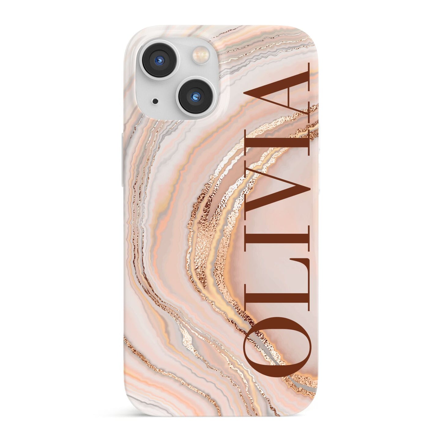 Nude Agate iPhone 13 Mini Full Wrap 3D Snap Case