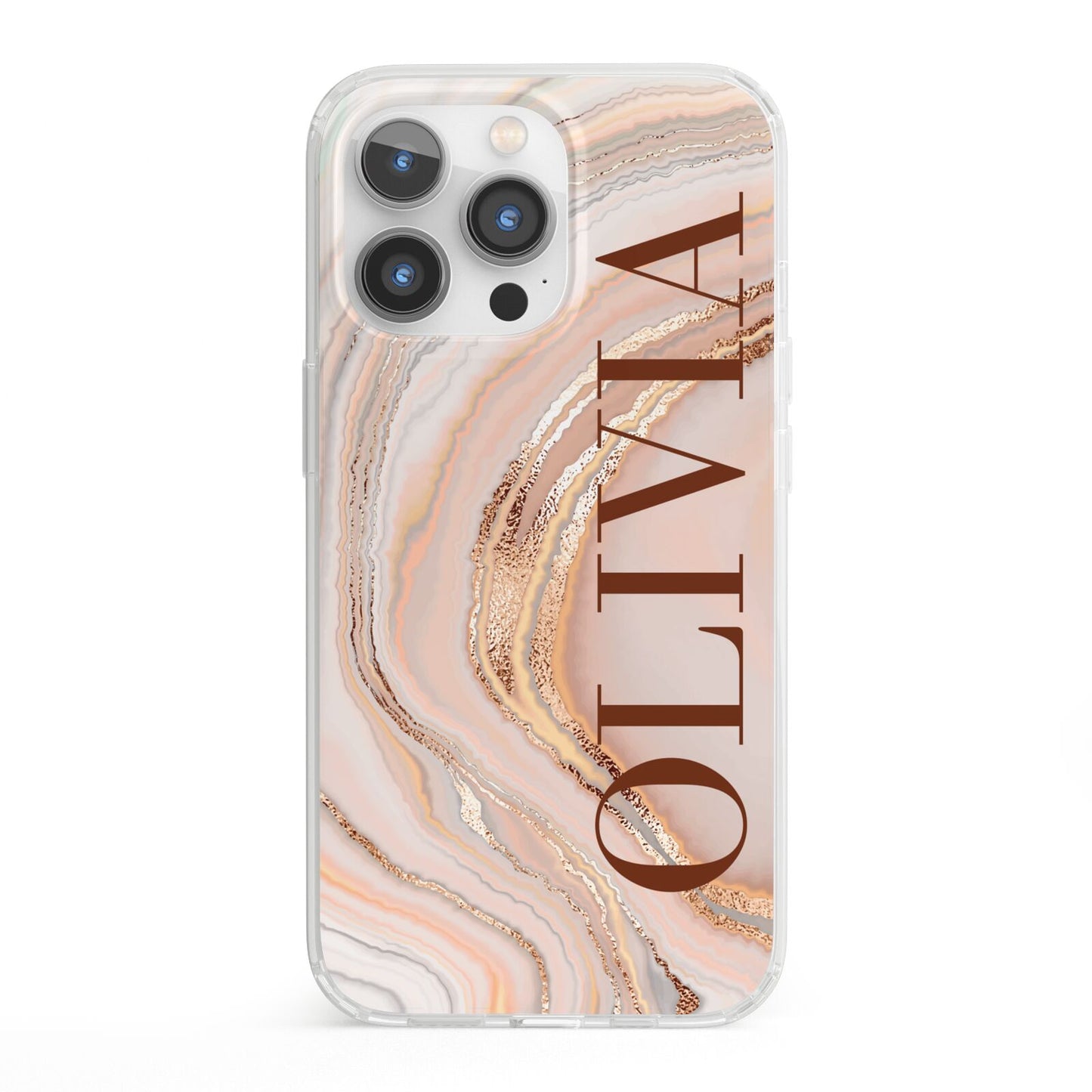 Nude Agate iPhone 13 Pro Clear Bumper Case