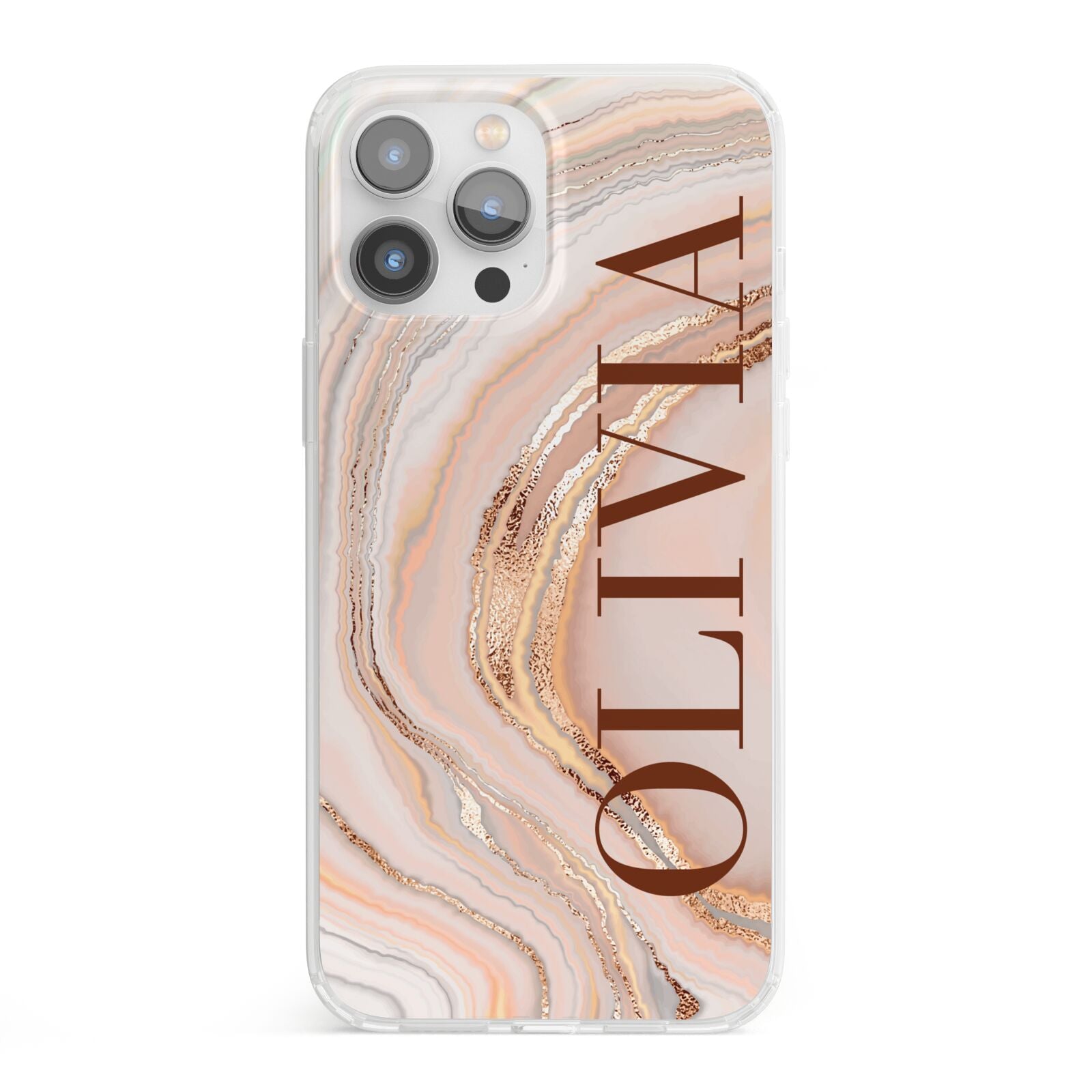 Nude Agate iPhone 13 Pro Max Clear Bumper Case