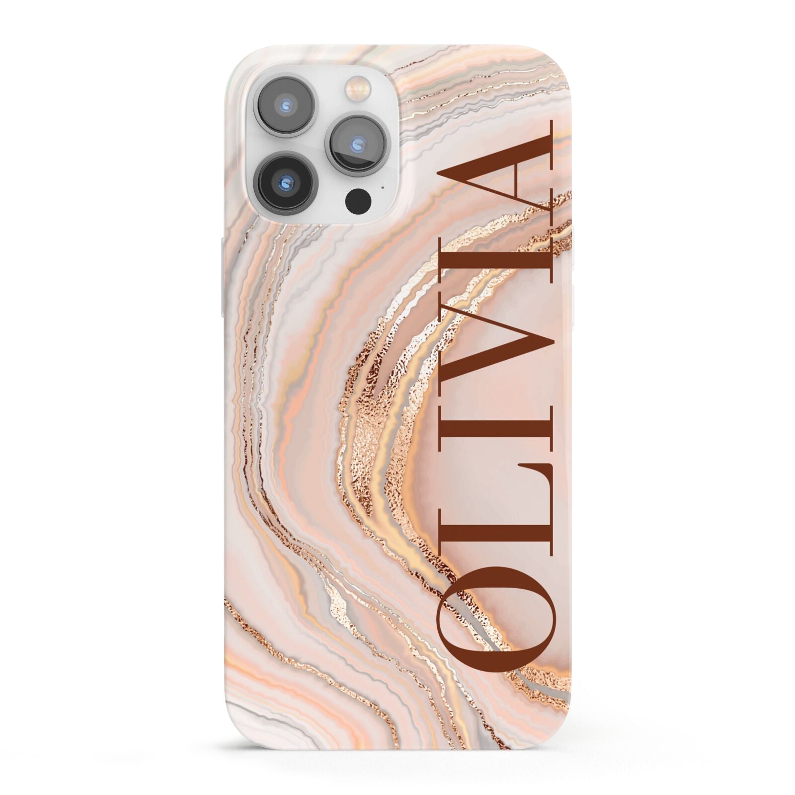 Nude Agate iPhone 13 Pro Max Full Wrap 3D Snap Case