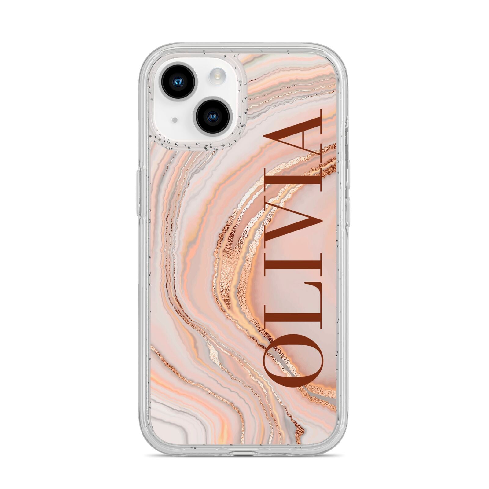 Nude Agate iPhone 14 Glitter Tough Case Starlight