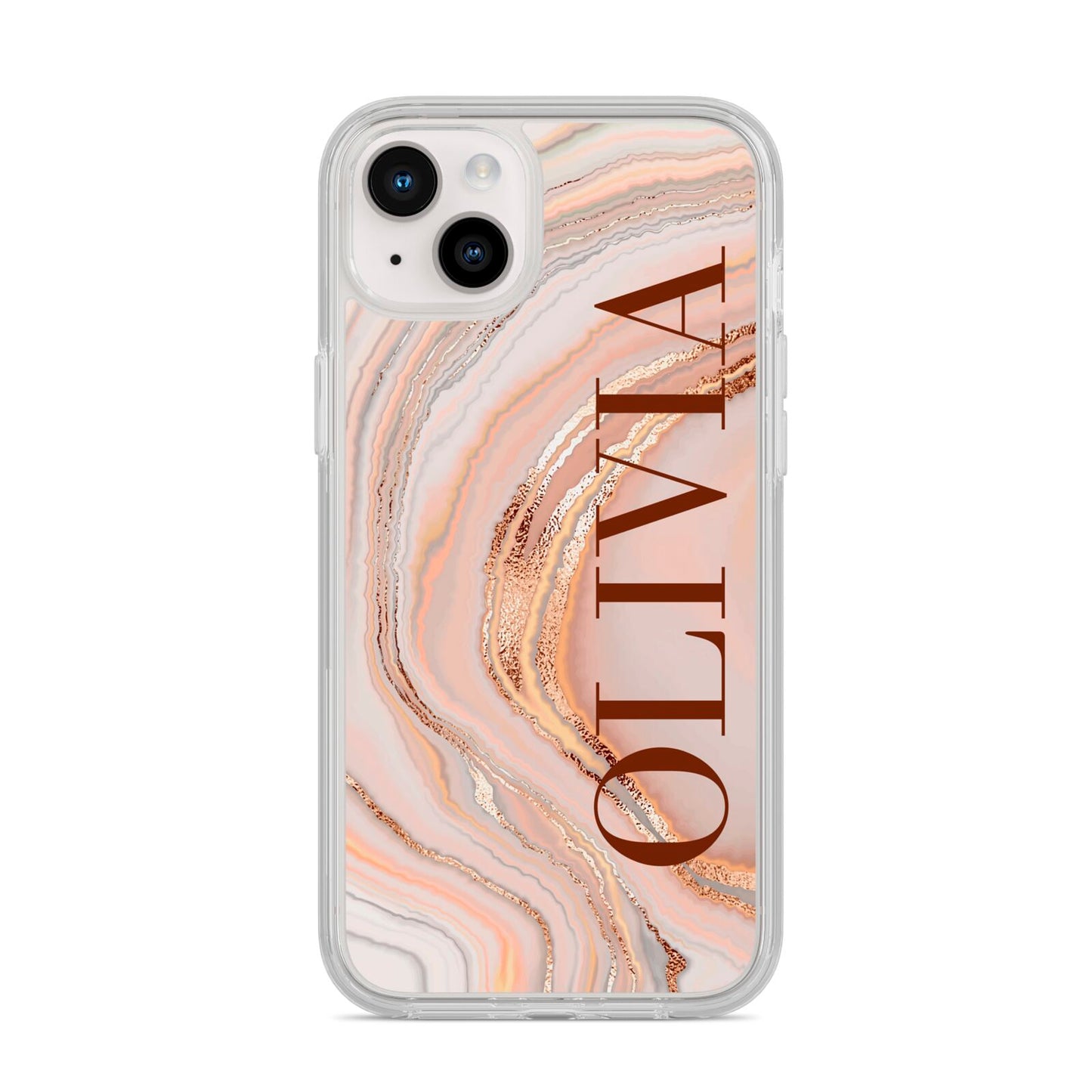 Nude Agate iPhone 14 Plus Clear Tough Case Starlight