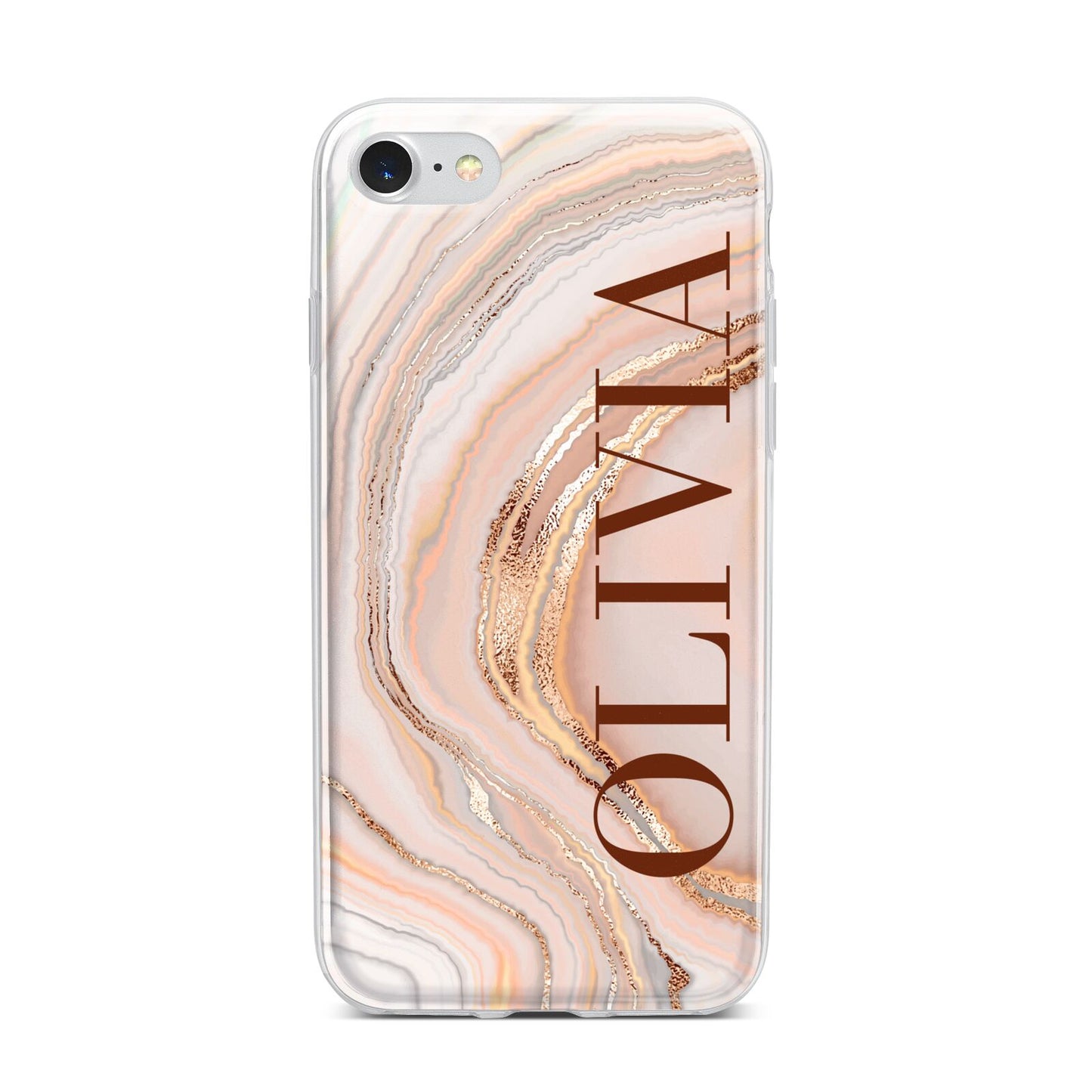 Nude Agate iPhone 7 Bumper Case on Silver iPhone