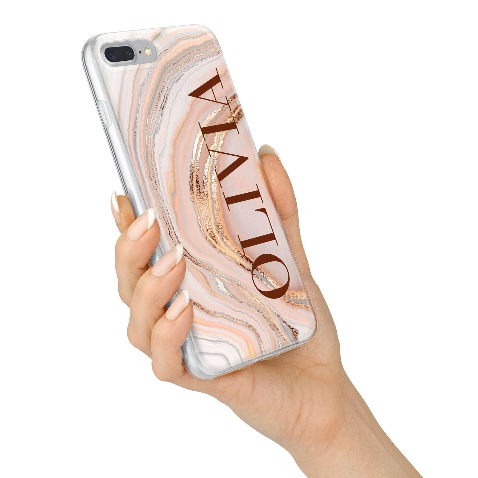 Nude Agate iPhone 7 Plus Bumper Case on Silver iPhone Alternative Image