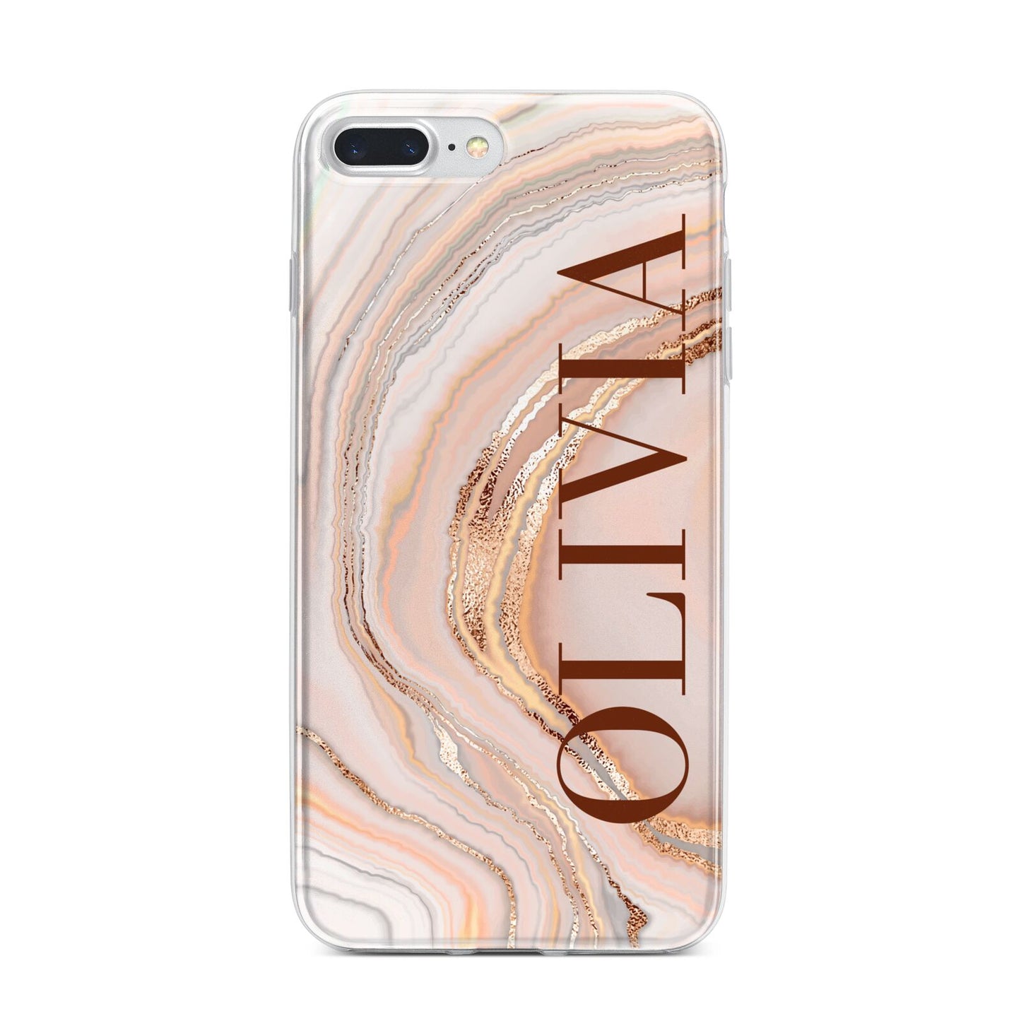 Nude Agate iPhone 7 Plus Bumper Case on Silver iPhone