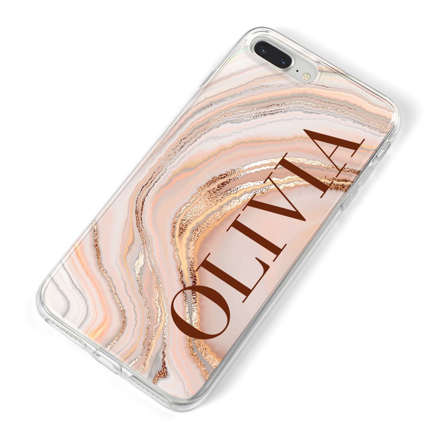 Nude Agate iPhone 8 Plus Bumper Case on Silver iPhone Alternative Image