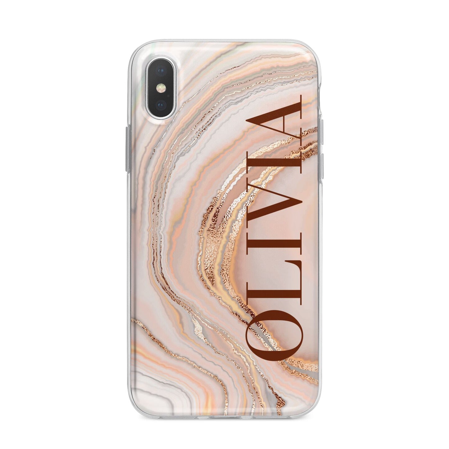 Nude Agate iPhone X Bumper Case on Silver iPhone Alternative Image 1