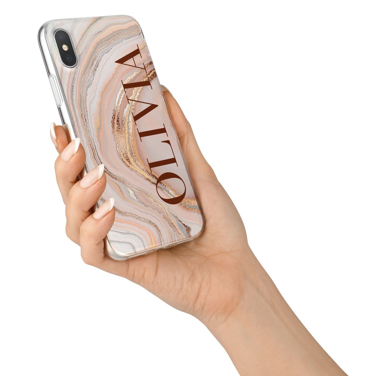 Nude Agate iPhone X Bumper Case on Silver iPhone Alternative Image 2