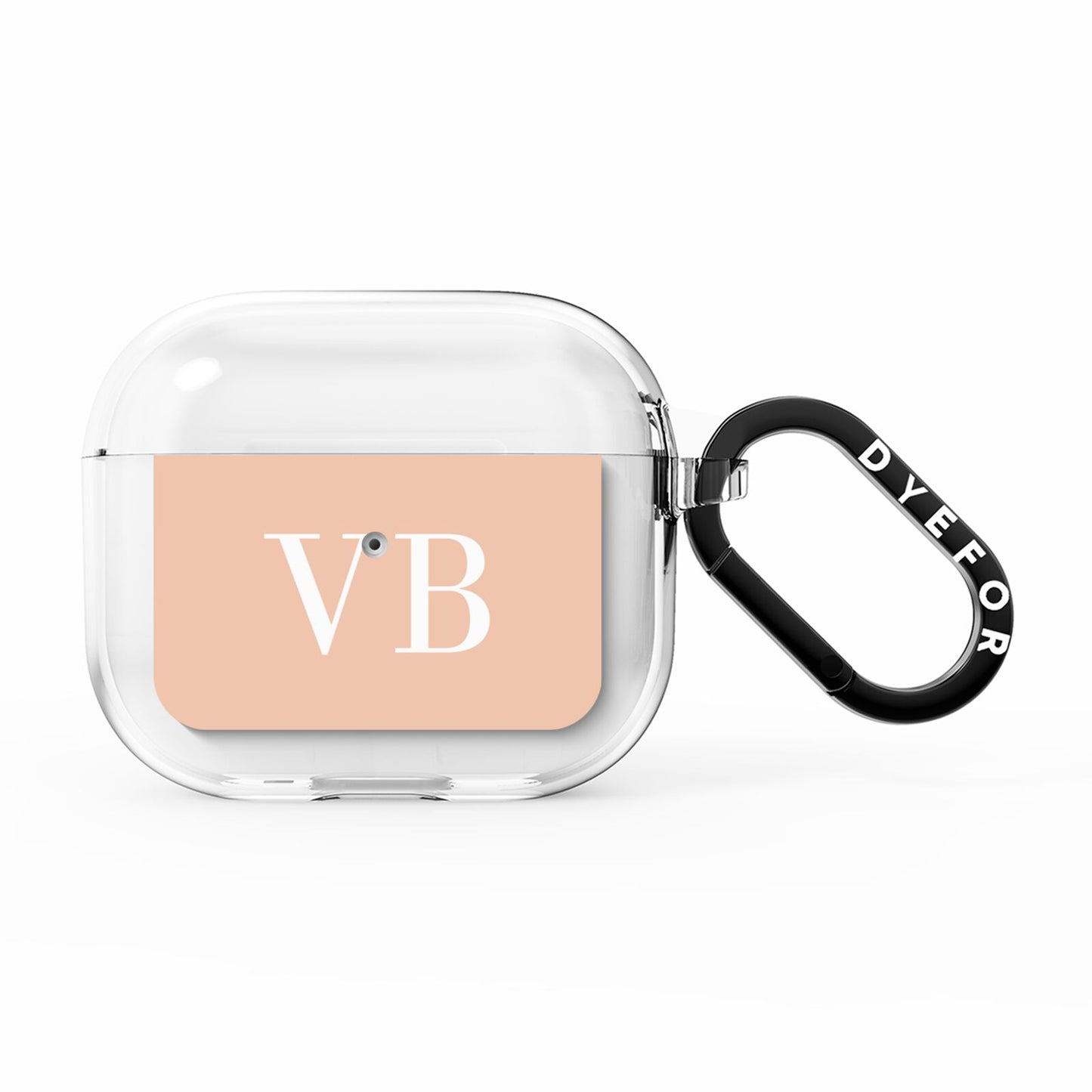 Nude And White Personalised AirPods Clear Case 3rd Gen
