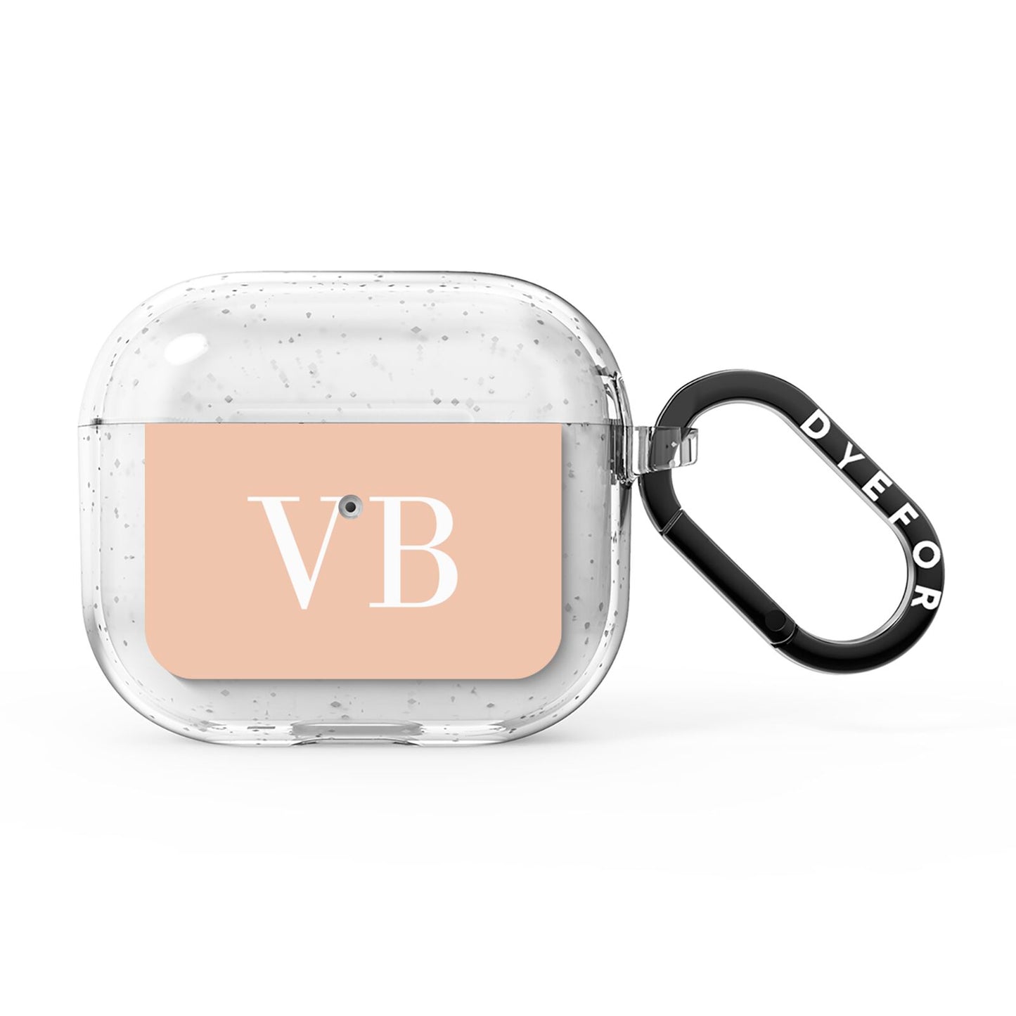 Nude And White Personalised AirPods Glitter Case 3rd Gen
