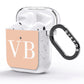 Nude And White Personalised AirPods Glitter Case Side Image