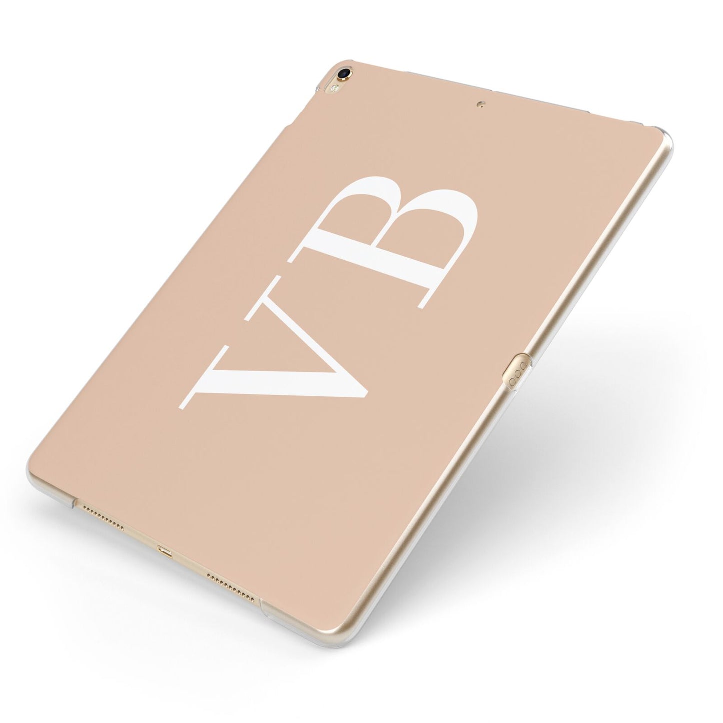 Nude And White Personalised Apple iPad Case on Gold iPad Side View