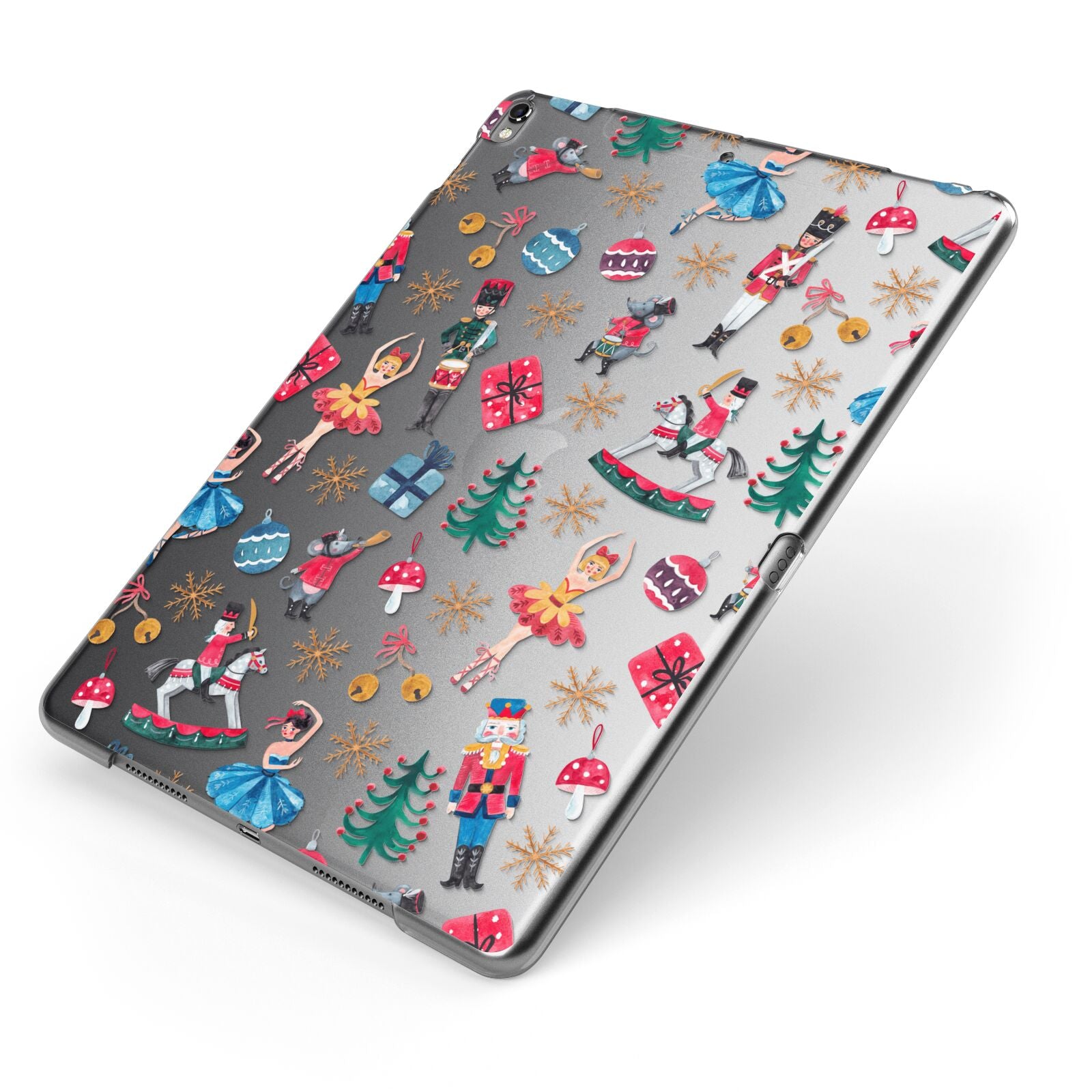 Nutcracker Apple iPad Case on Grey iPad Side View