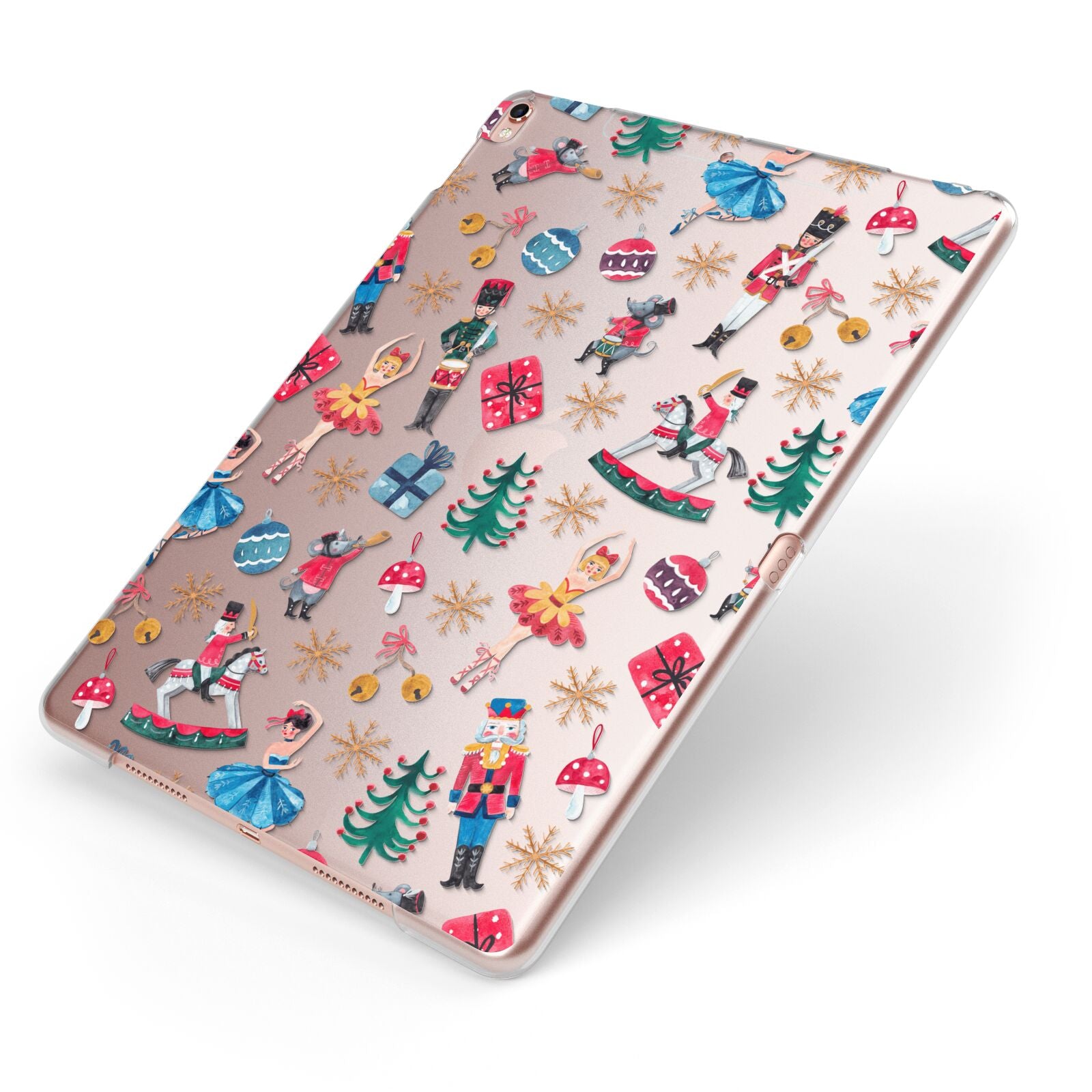 Nutcracker Apple iPad Case on Rose Gold iPad Side View