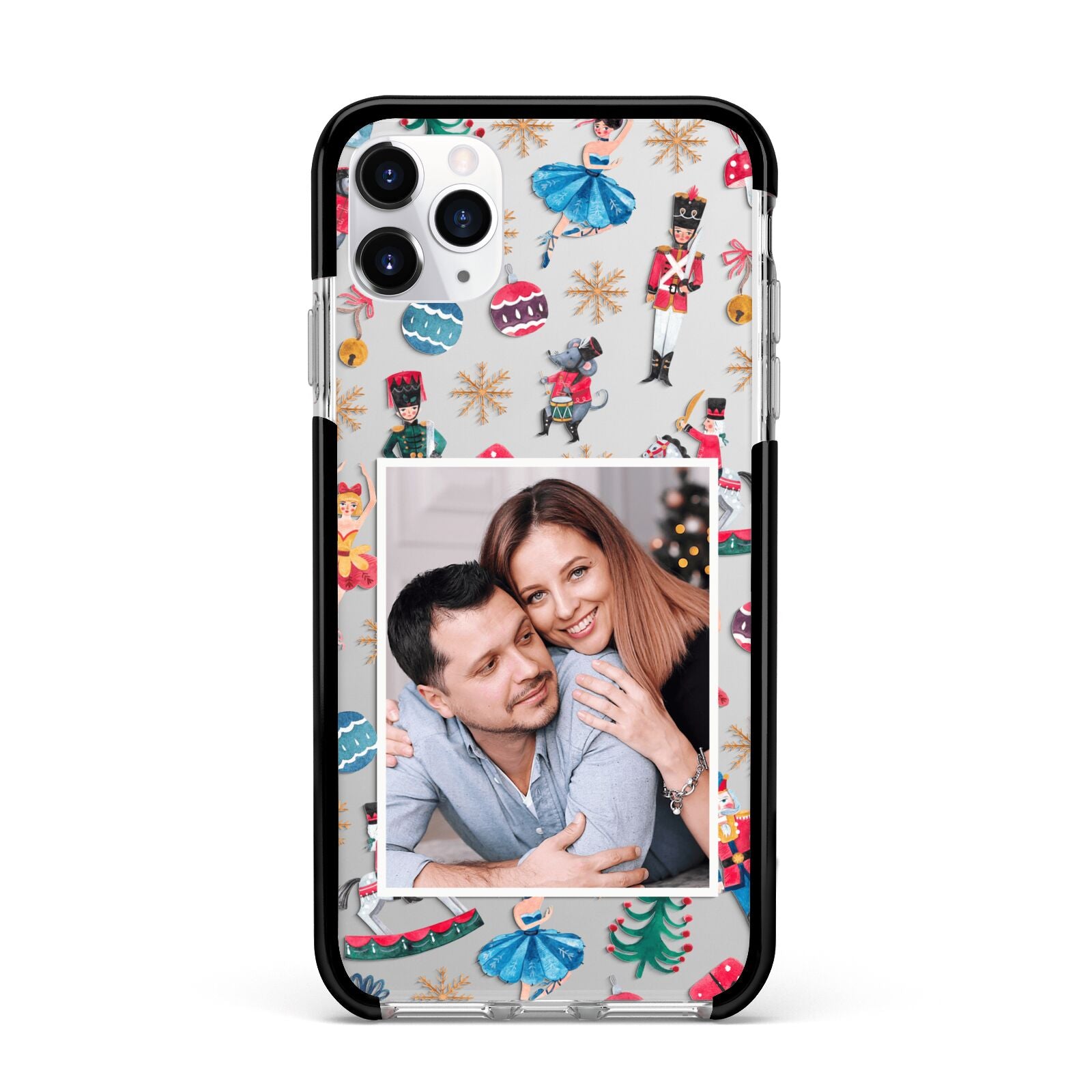 Nutcracker Personalised Photo Apple iPhone 11 Pro Max in Silver with Black Impact Case