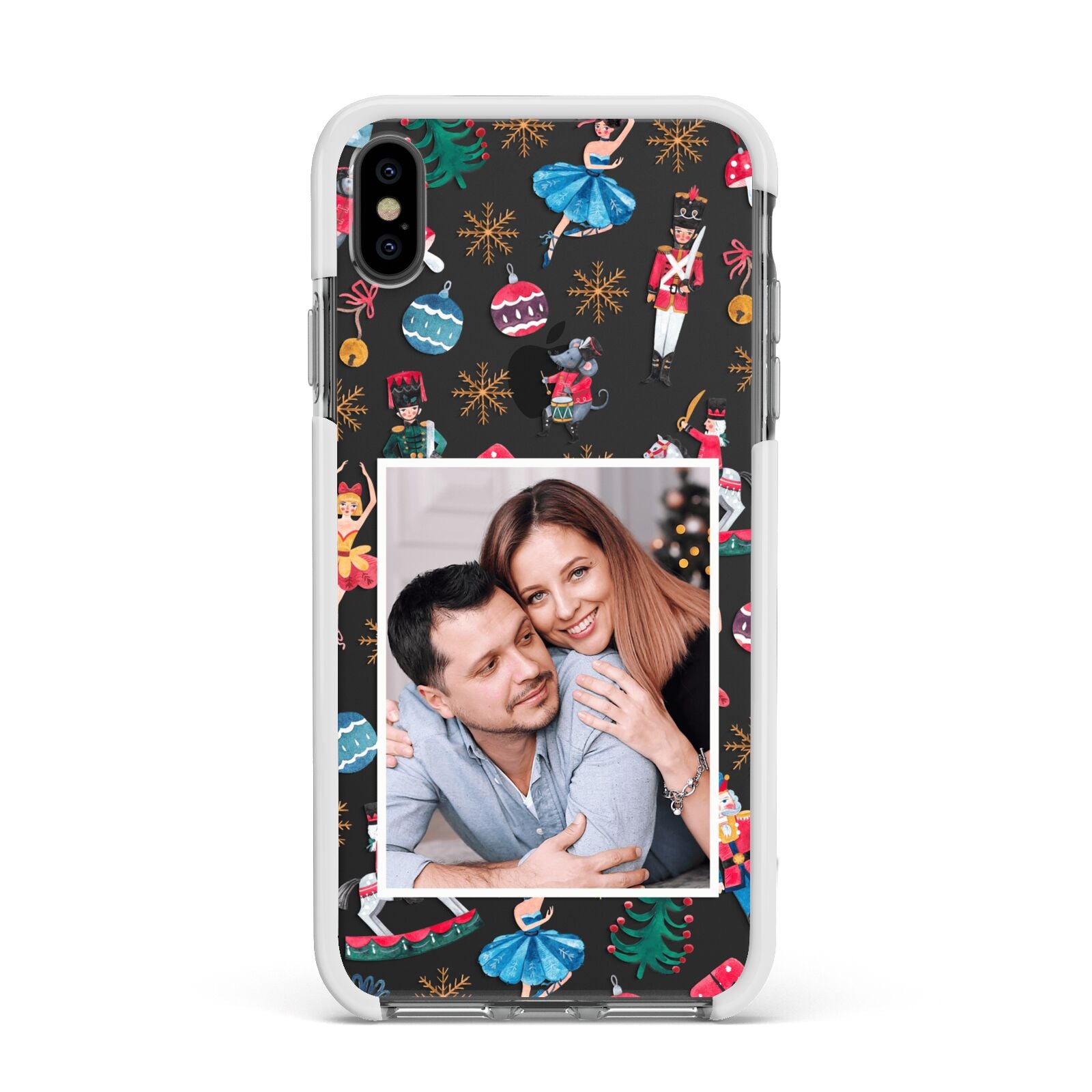 Nutcracker Personalised Photo Apple iPhone Xs Max Impact Case White Edge on Black Phone