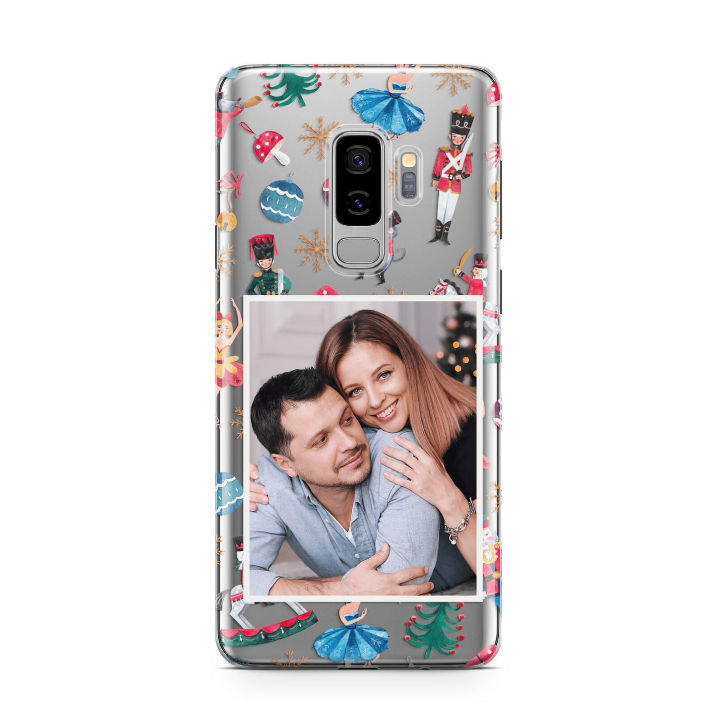 Nutcracker Personalised Photo Samsung Galaxy S9 Plus Case on Silver phone