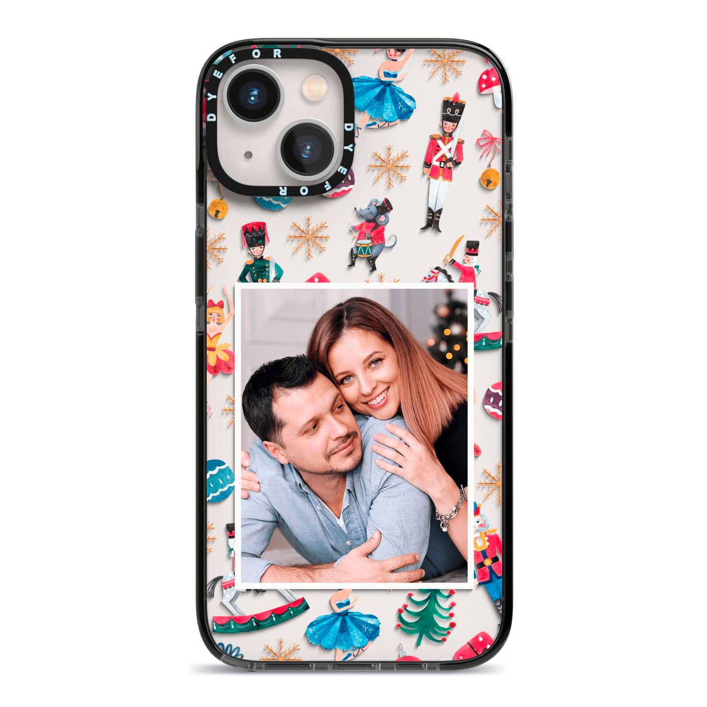 Nutcracker Personalised Photo iPhone 13 Black Impact Case on Silver phone