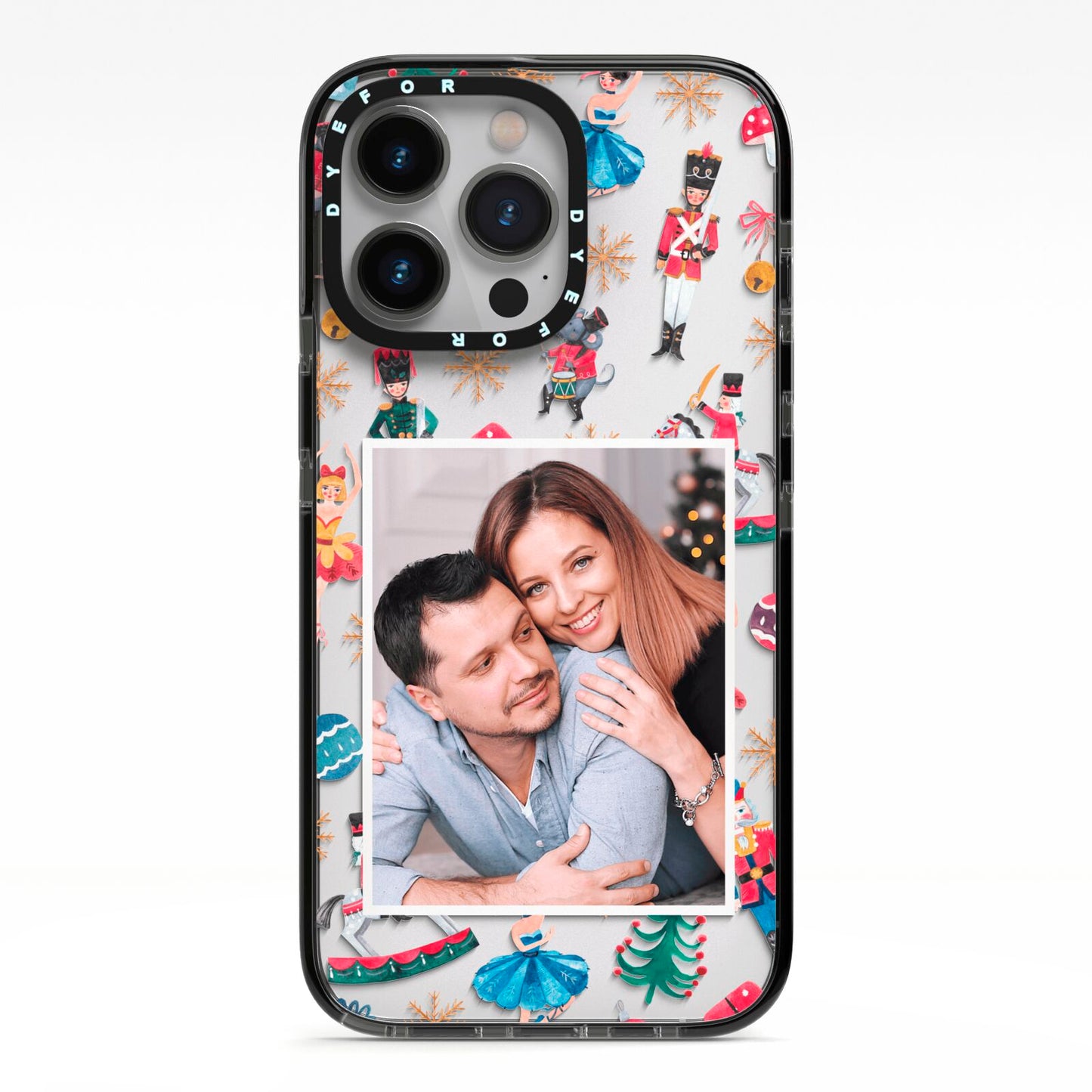 Nutcracker Personalised Photo iPhone 13 Pro Black Impact Case on Silver phone