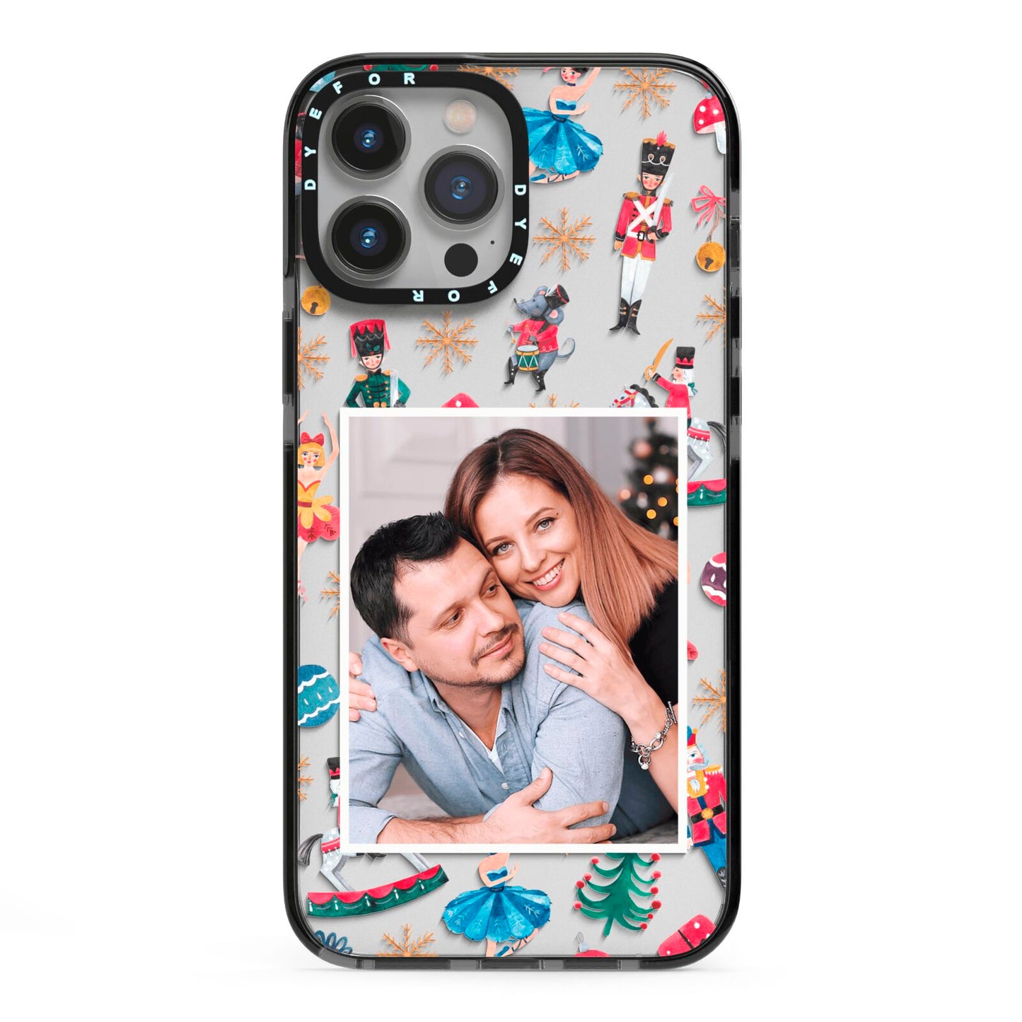 Nutcracker Personalised Photo iPhone 13 Pro Max Black Impact Case on Silver phone