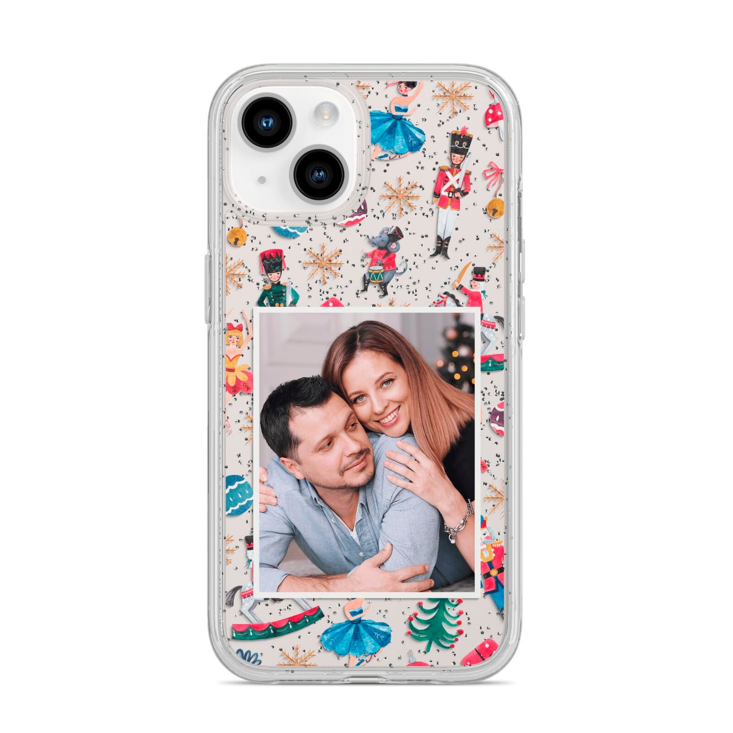 Nutcracker Personalised Photo iPhone 14 Glitter Tough Case Starlight