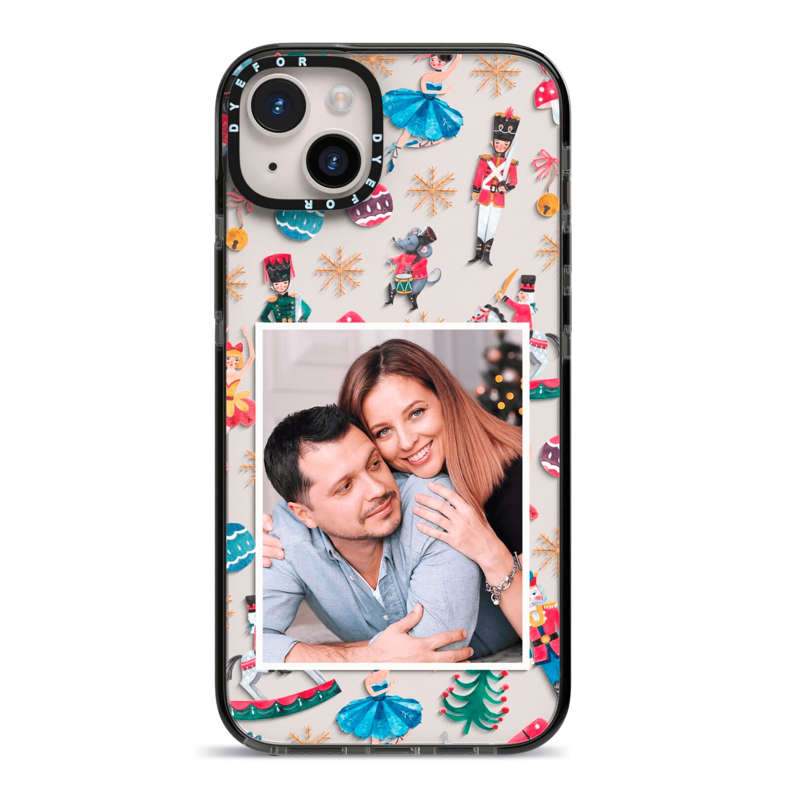 Nutcracker Personalised Photo iPhone 14 Plus Black Impact Case on Silver phone