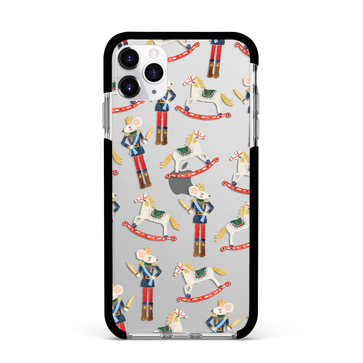 Nutcracker Rocking Horse Apple iPhone 11 Pro Max in Silver with Black Impact Case