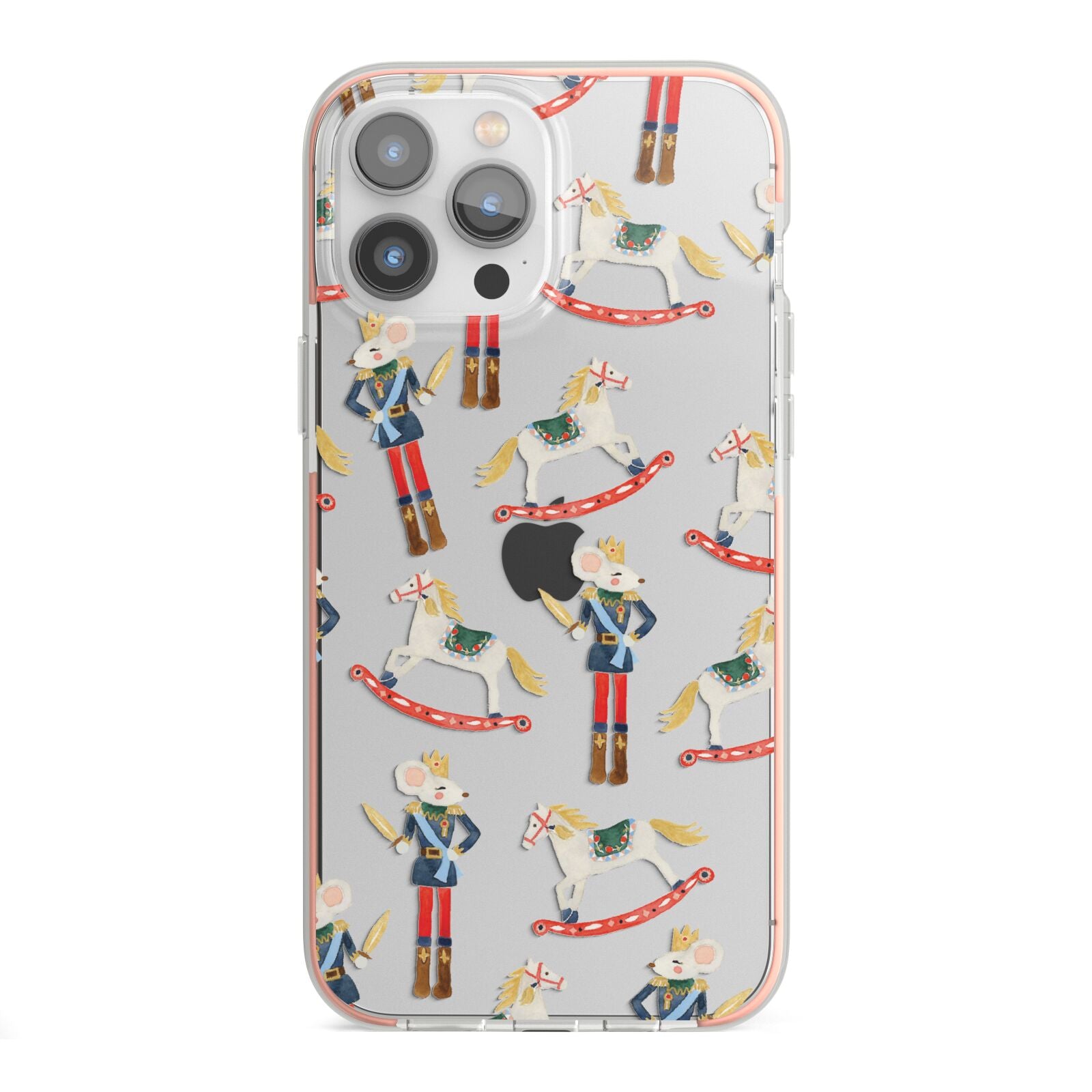 Nutcracker Rocking Horse iPhone 13 Pro Max TPU Impact Case with Pink Edges