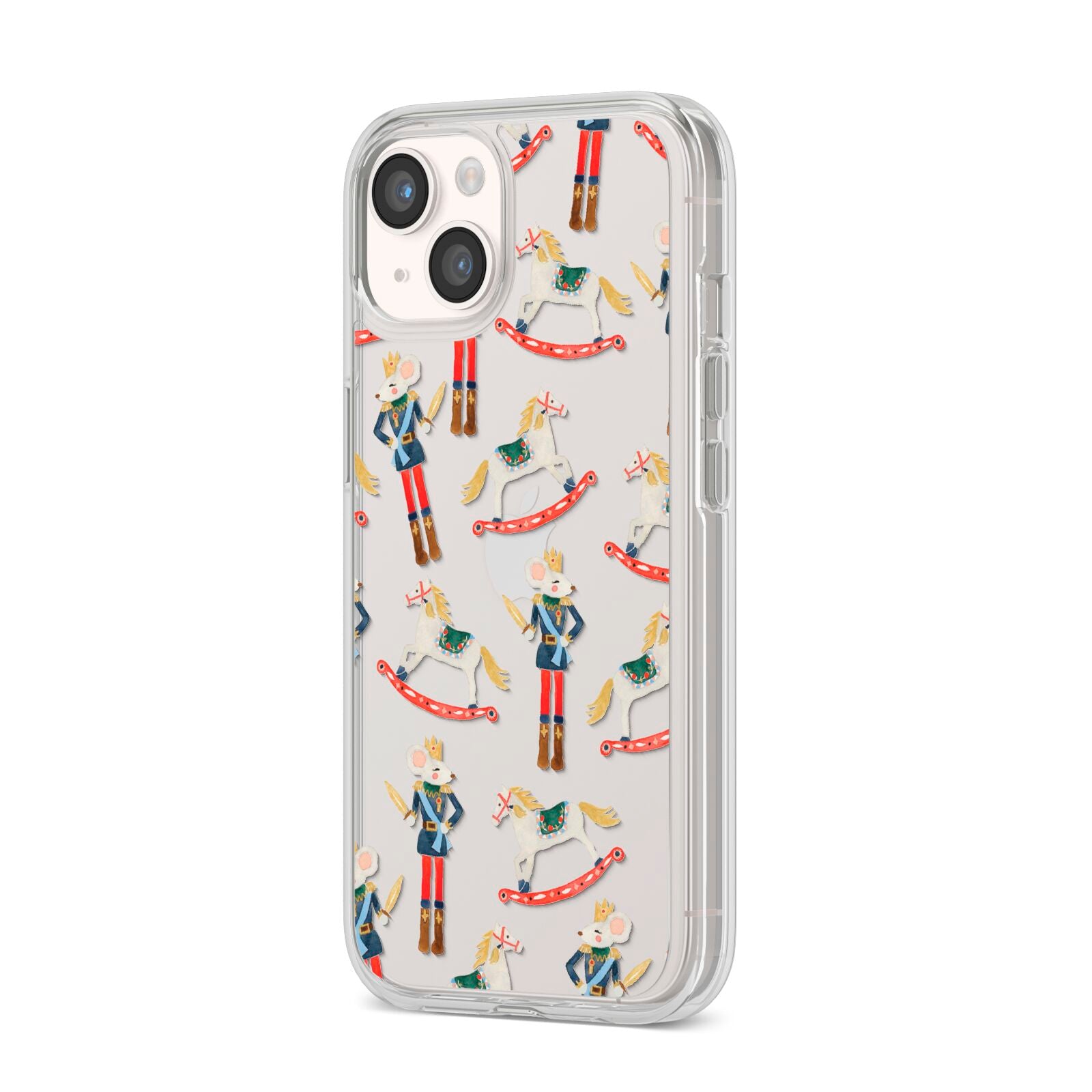 Nutcracker Rocking Horse iPhone 14 Clear Tough Case Starlight Angled Image