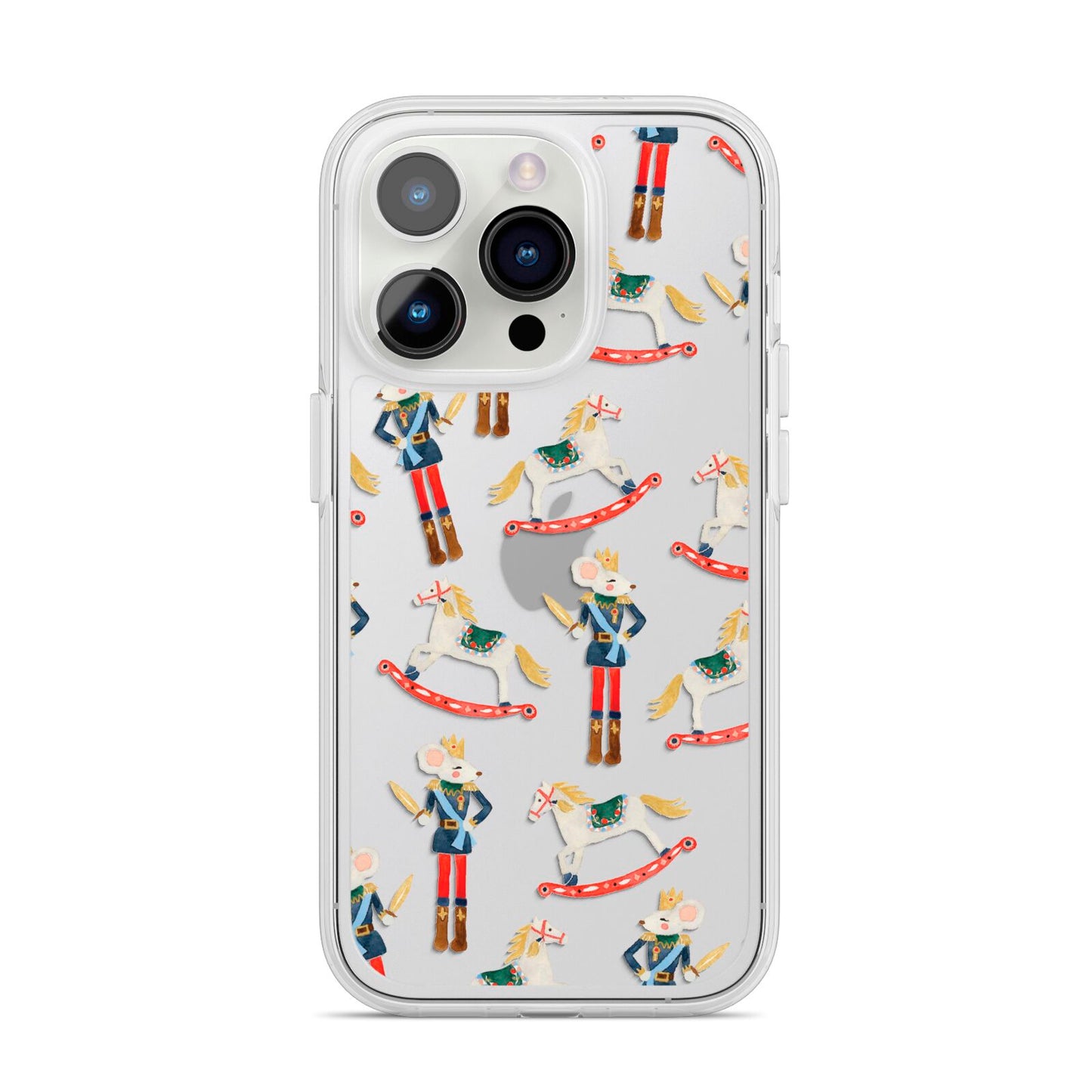 Nutcracker Rocking Horse iPhone 14 Pro Clear Tough Case Silver