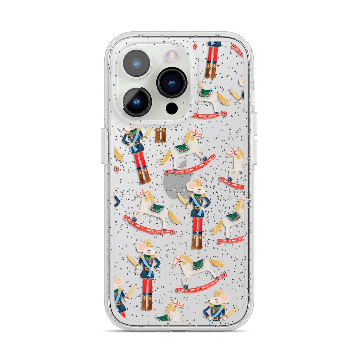 Nutcracker Rocking Horse iPhone 14 Pro Glitter Tough Case Silver