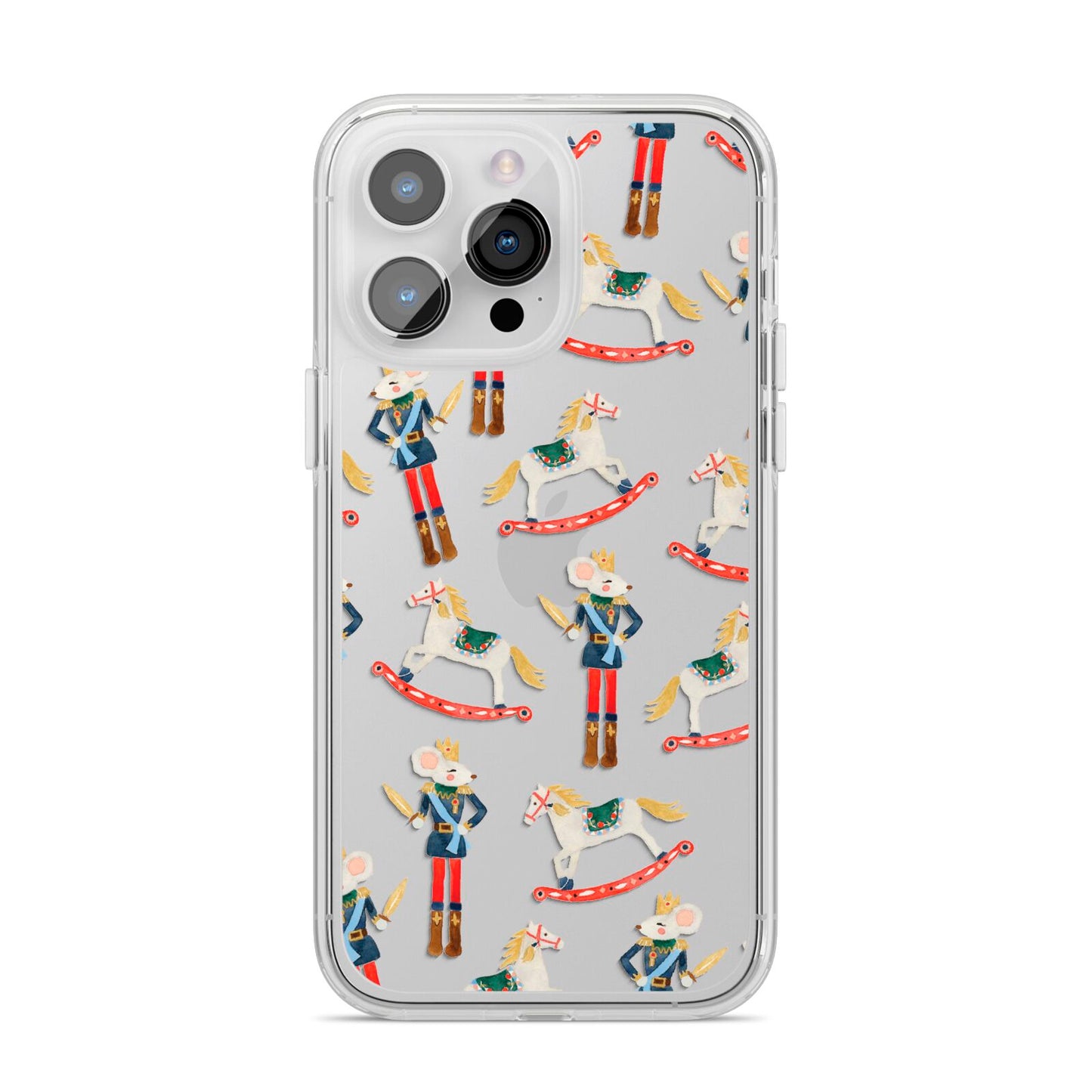 Nutcracker Rocking Horse iPhone 14 Pro Max Clear Tough Case Silver