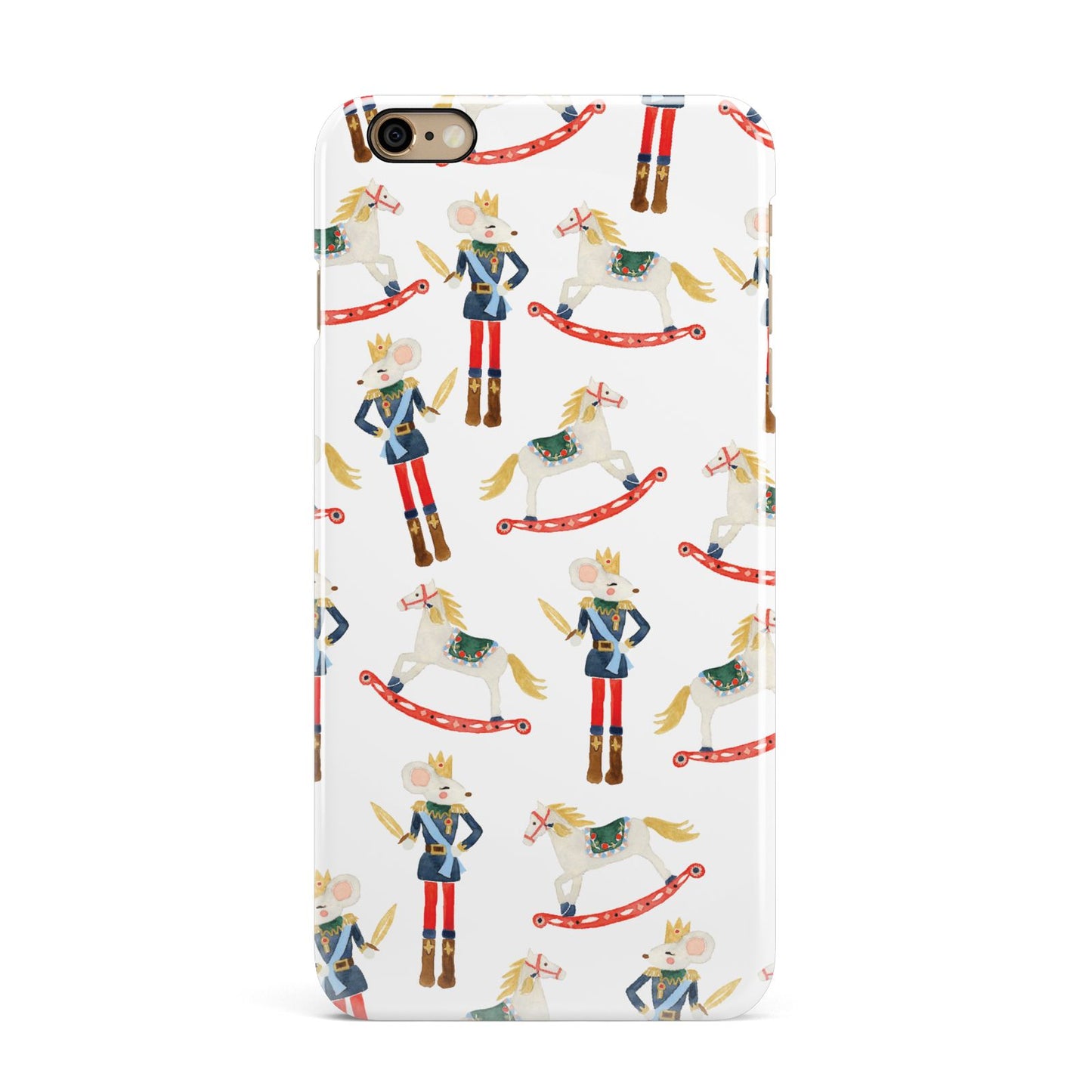 Nutcracker Rocking Horse iPhone 6 Plus 3D Snap Case on Gold Phone