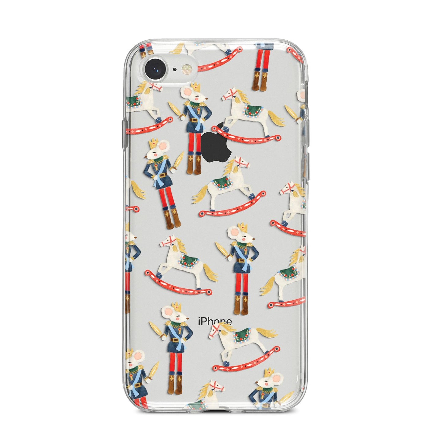 Nutcracker Rocking Horse iPhone 8 Bumper Case on Silver iPhone