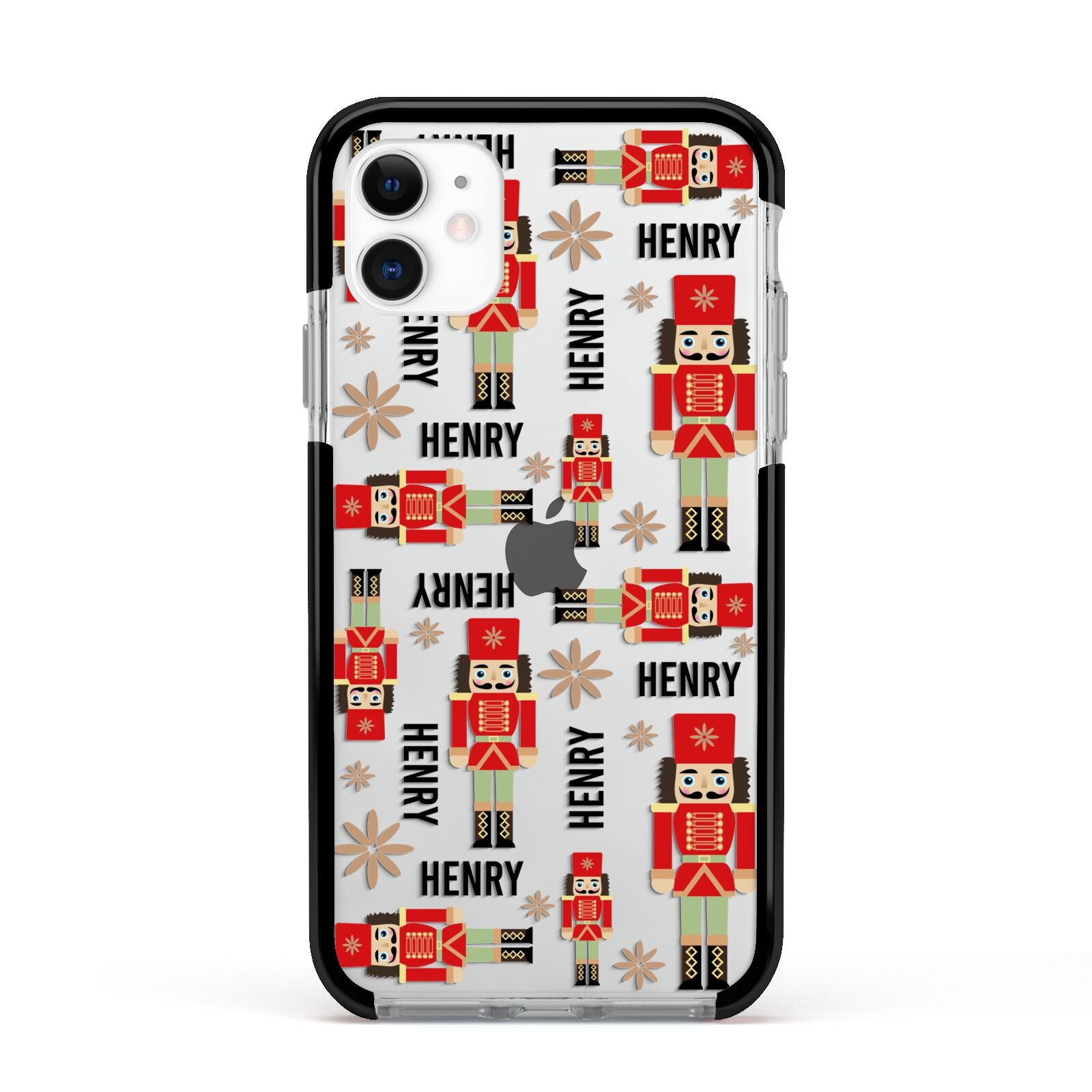 Nutcracker with Name Apple iPhone 11 in White with Black Impact Case