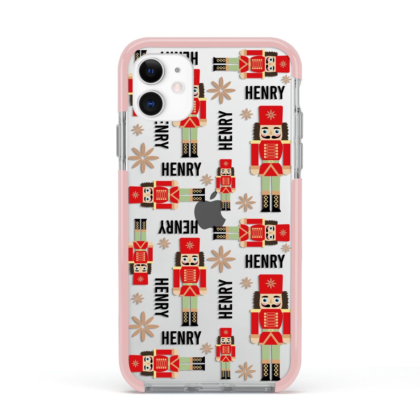 Nutcracker with Name Apple iPhone 11 in White with Pink Impact Case