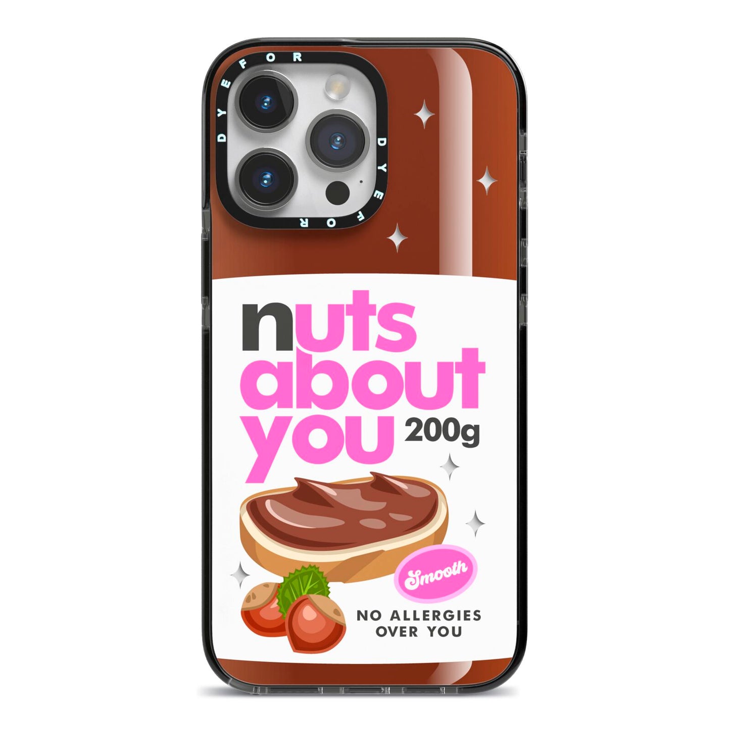 Nuts About You iPhone 14 Pro Max Black Impact Case on Silver phone