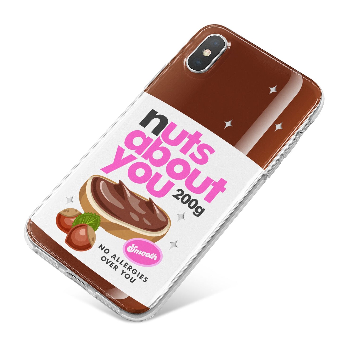 Nuts About You iPhone X Bumper Case on Silver iPhone