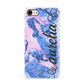 Ocean Blue and Pink Marble Apple iPhone 7 8 3D Snap Case