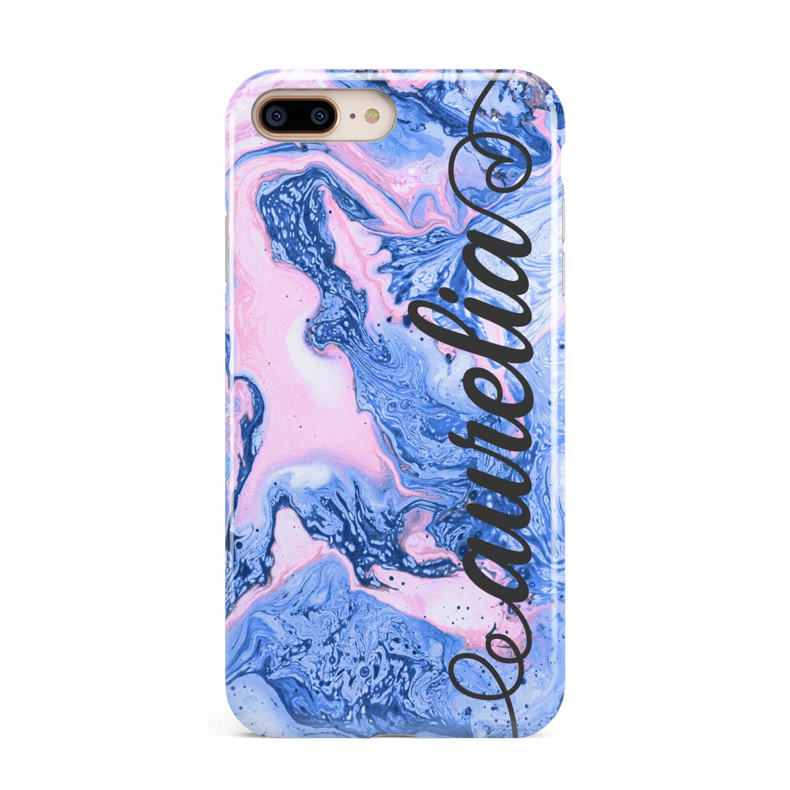 Ocean Blue and Pink Marble Apple iPhone 7 8 Plus 3D Tough Case