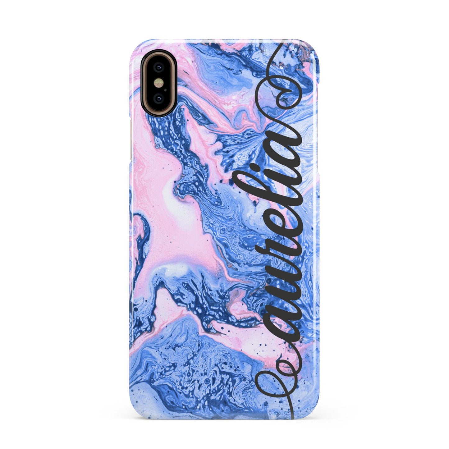 Ocean Blue and Pink Marble Apple iPhone Xs Max 3D Snap Case