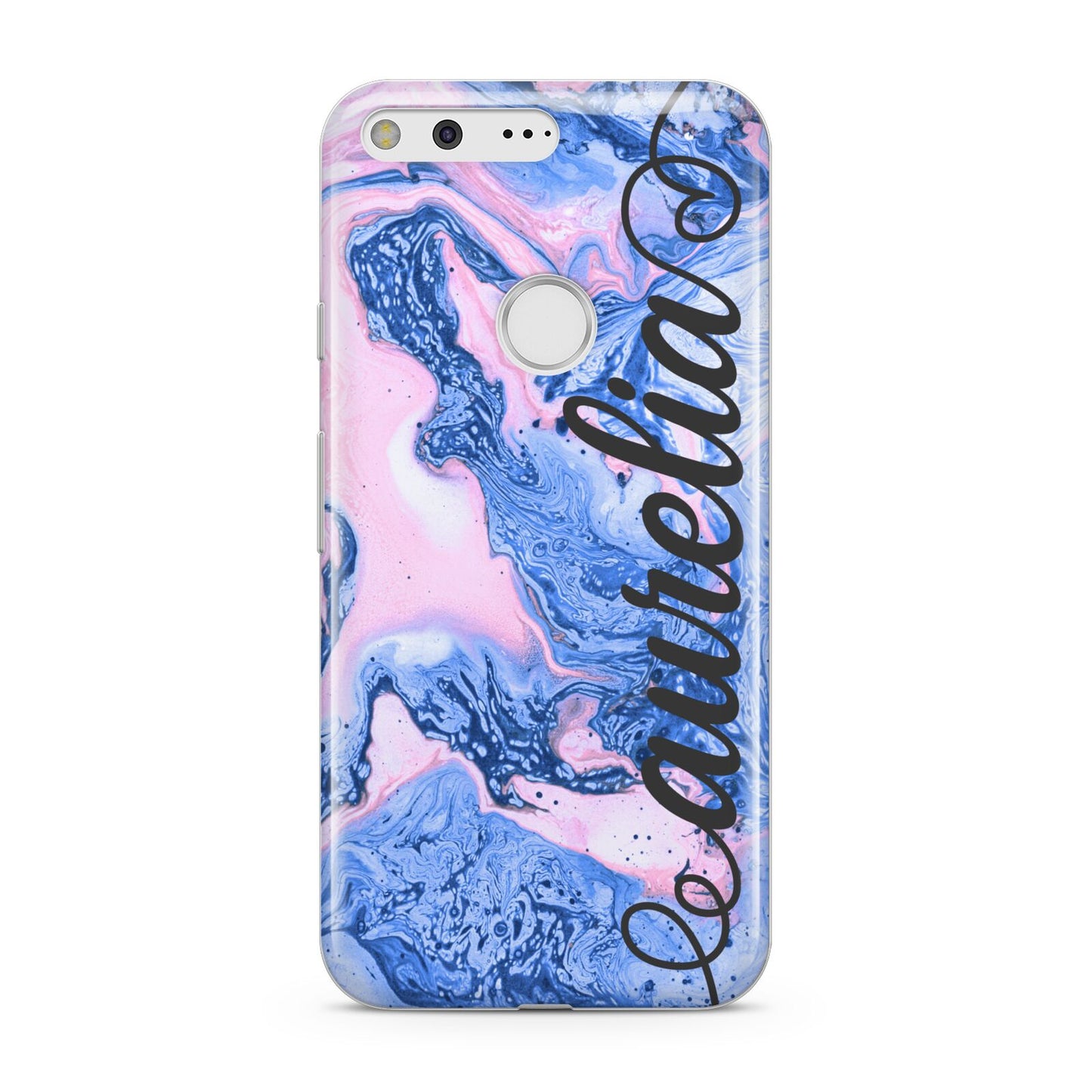 Ocean Blue and Pink Marble Google Pixel Case